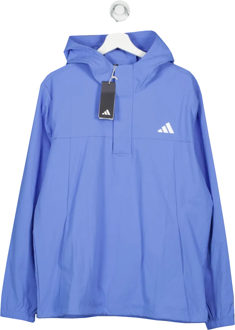 adidas 1/4 Zip Ripstop Golf Hoodie - Blue Fusion UK L