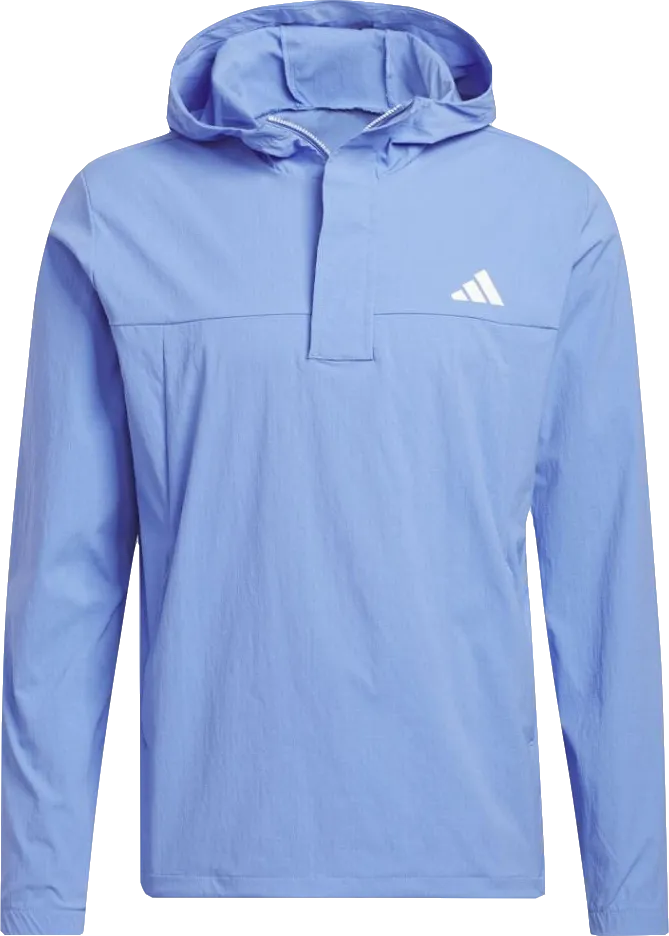 adidas 1/4 Zip Ripstop Golf Hoodie - Blue Fusion UK L