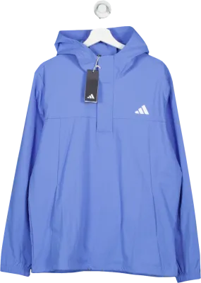 adidas 1/4 Zip Ripstop Golf Hoodie - Blue Fusion UK L