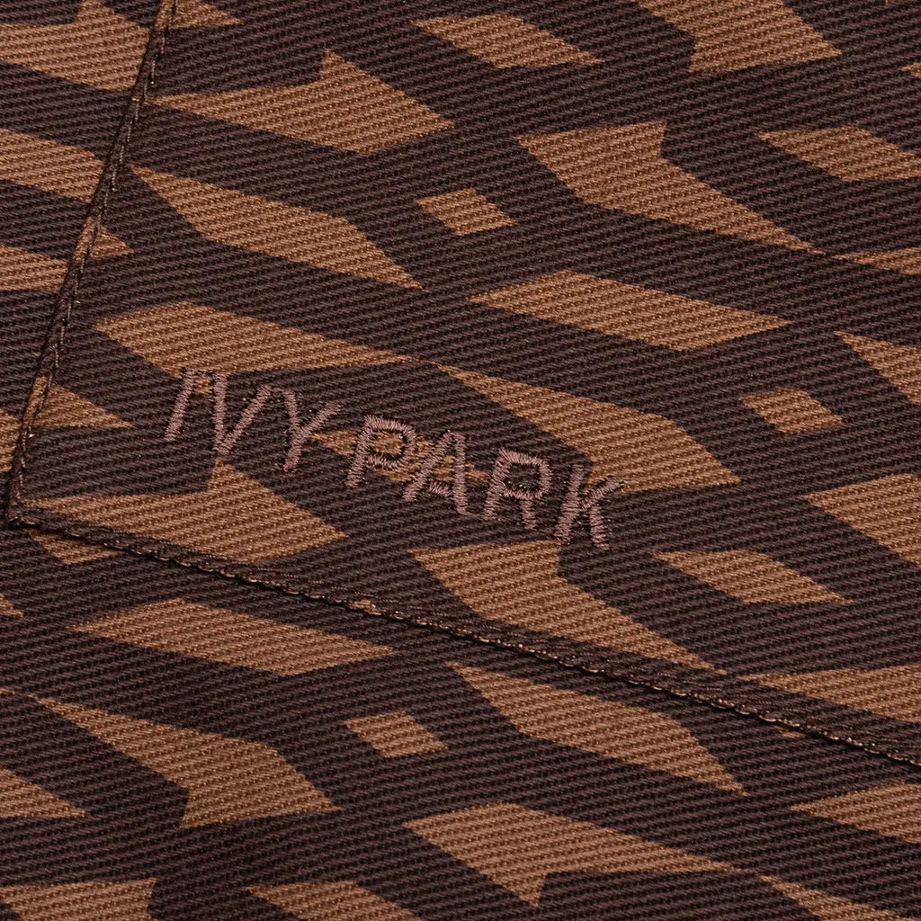 Adidas Originals x Ivy Park Monogram Zipper Pant - Wild Brown/Night Red