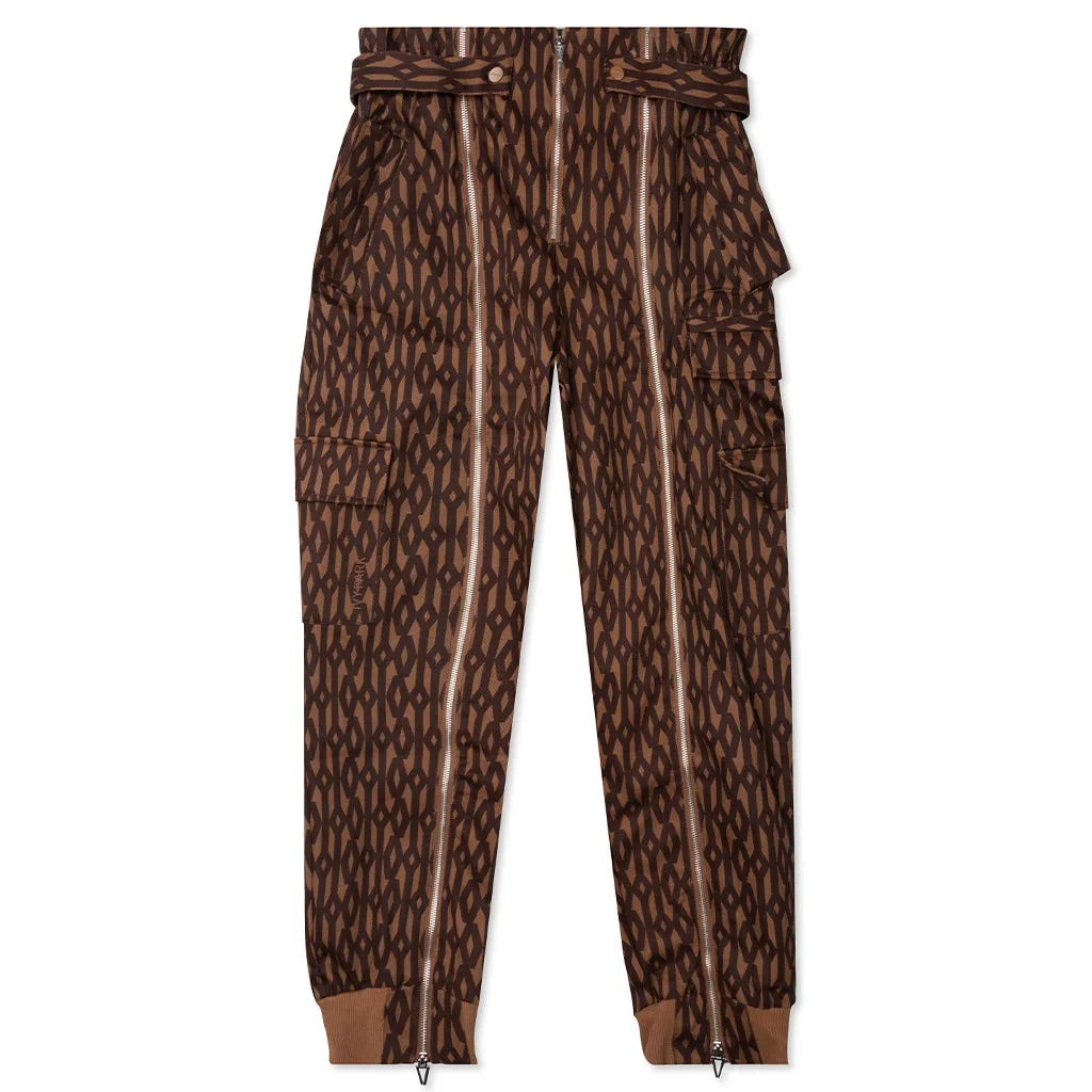 Adidas Originals x Ivy Park Monogram Zipper Pant - Wild Brown/Night Red