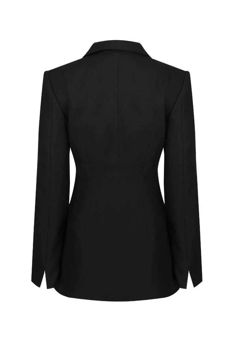 ARDEN BLACK CORSET BLAZER