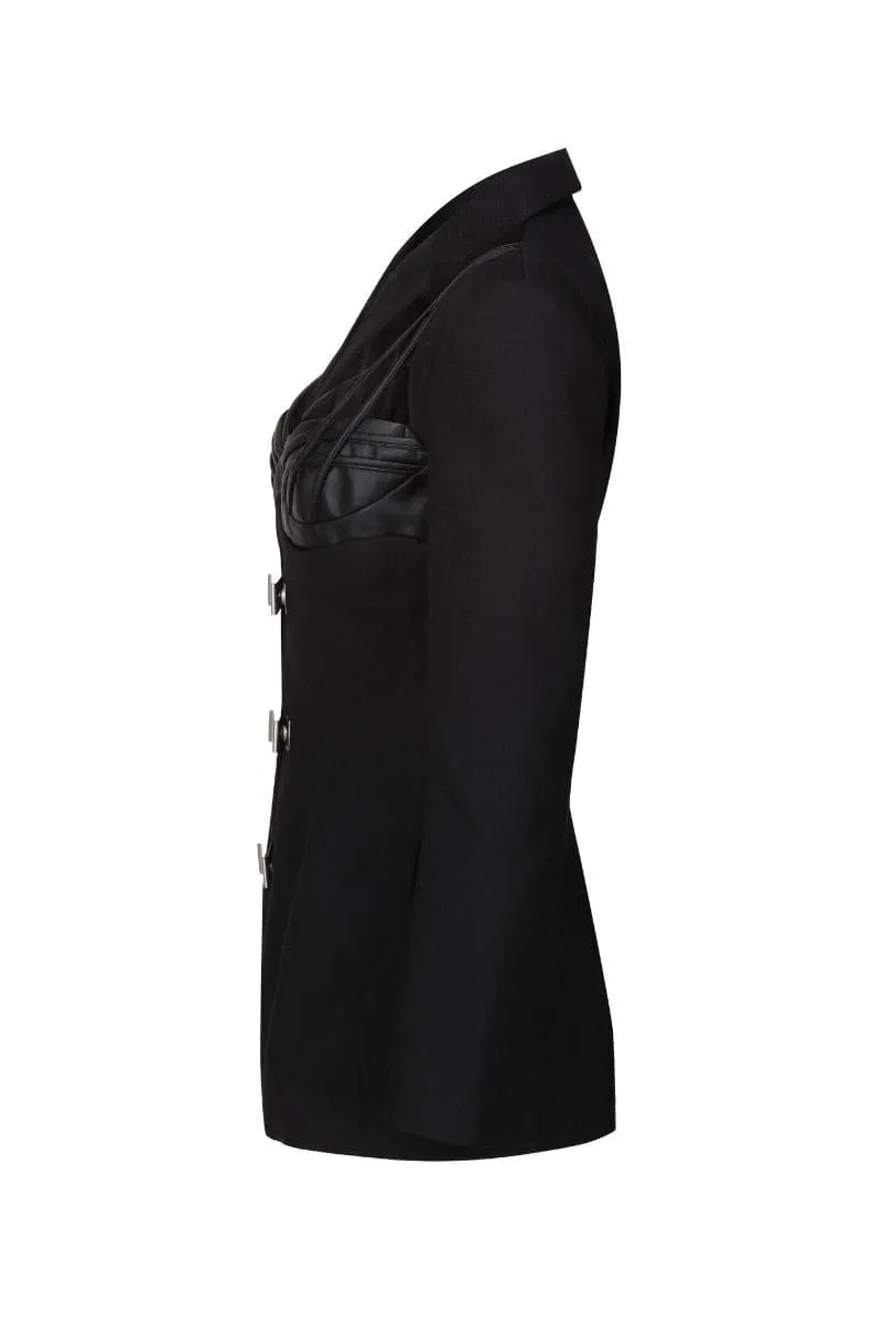 ARDEN BLACK CORSET BLAZER