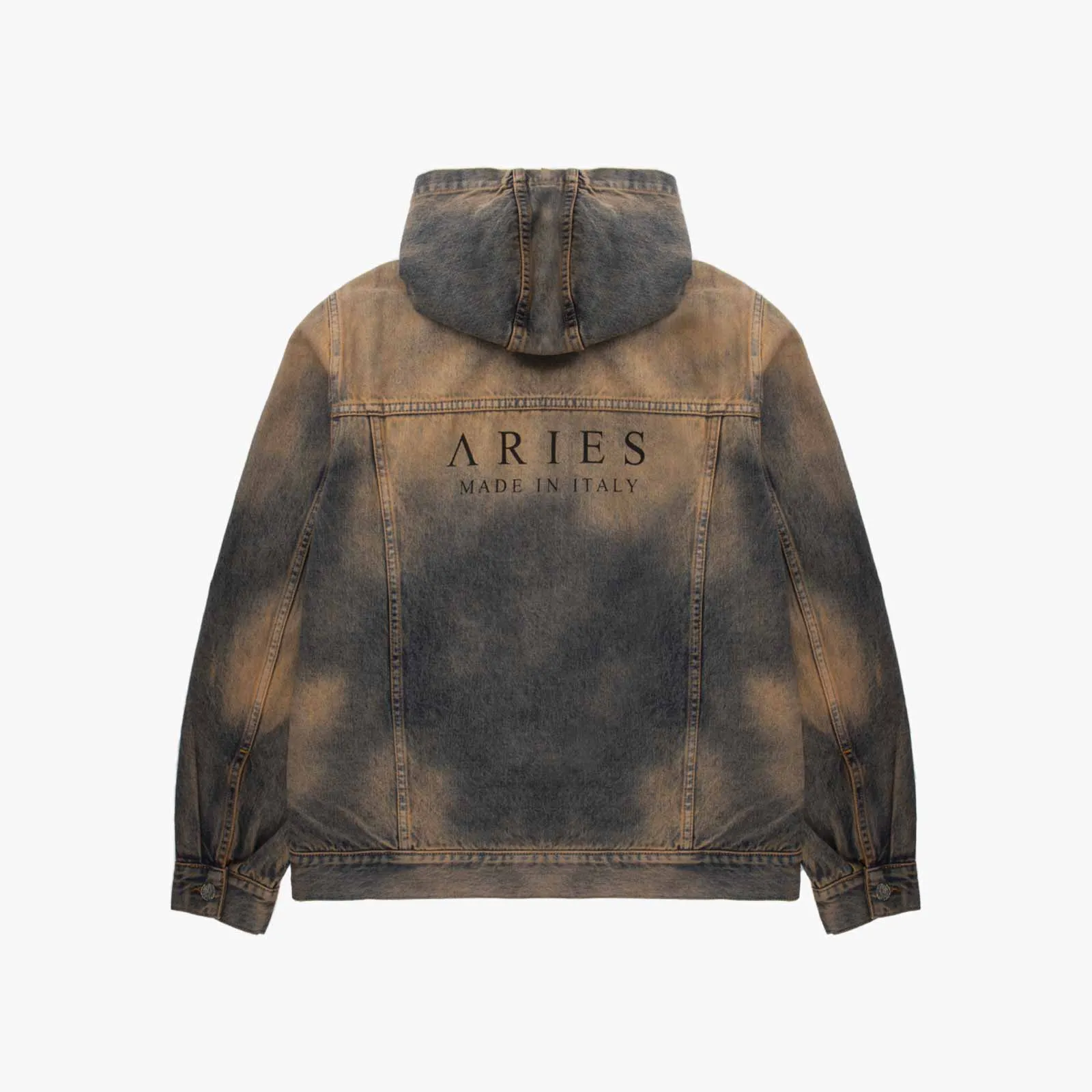 ARIES Acid Wash Hooded Denim Jacket