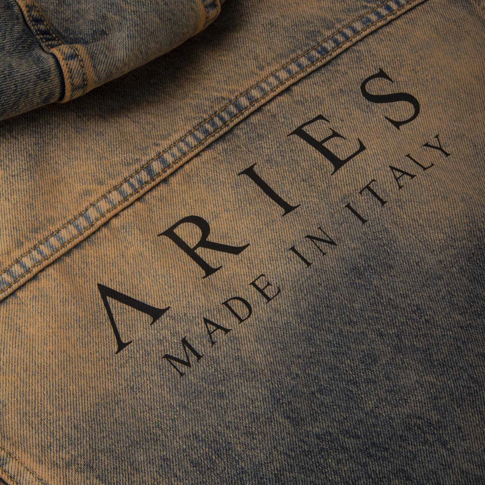 ARIES Acid Wash Hooded Denim Jacket