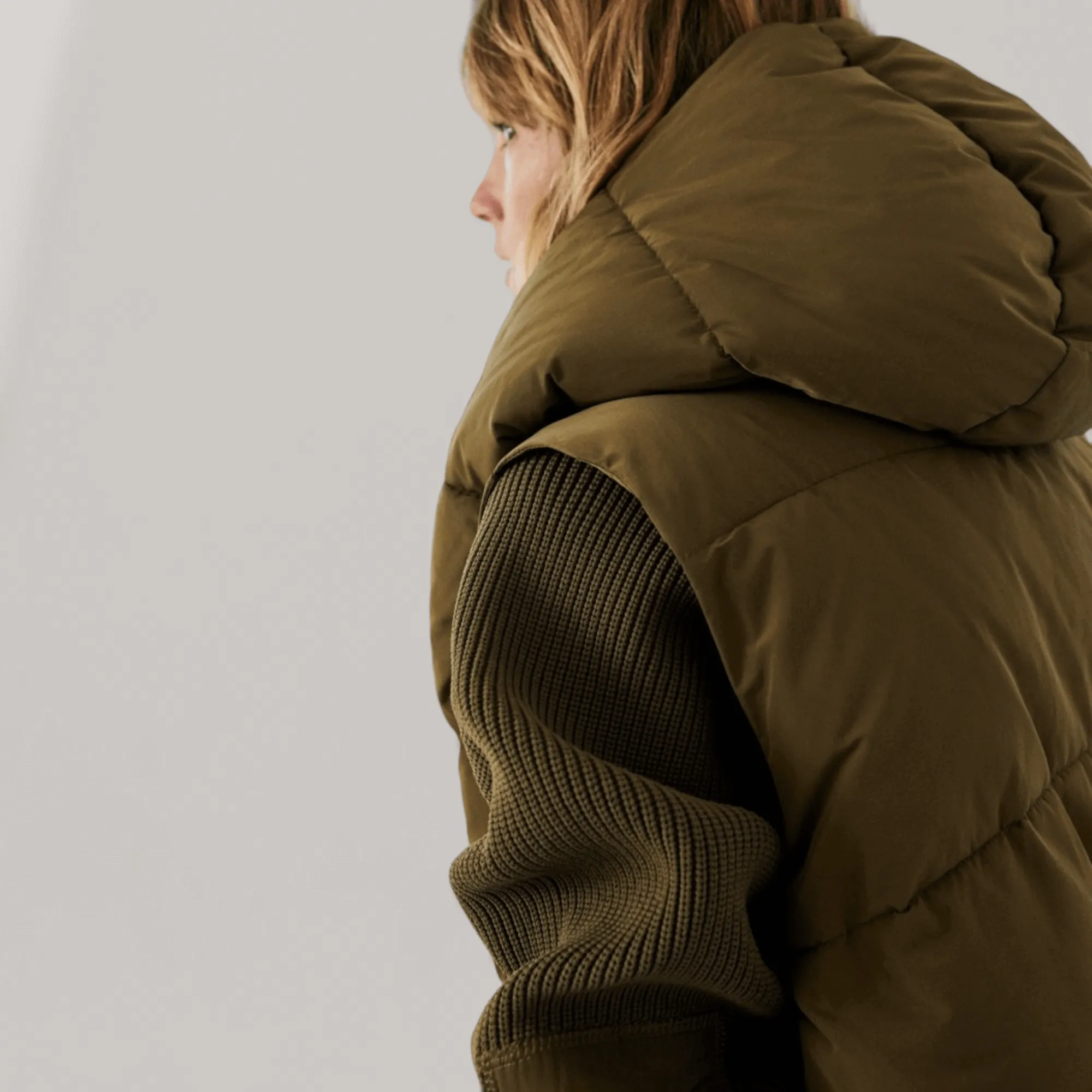 Arties Vegan Down Puffer Vest - Olive | Women's