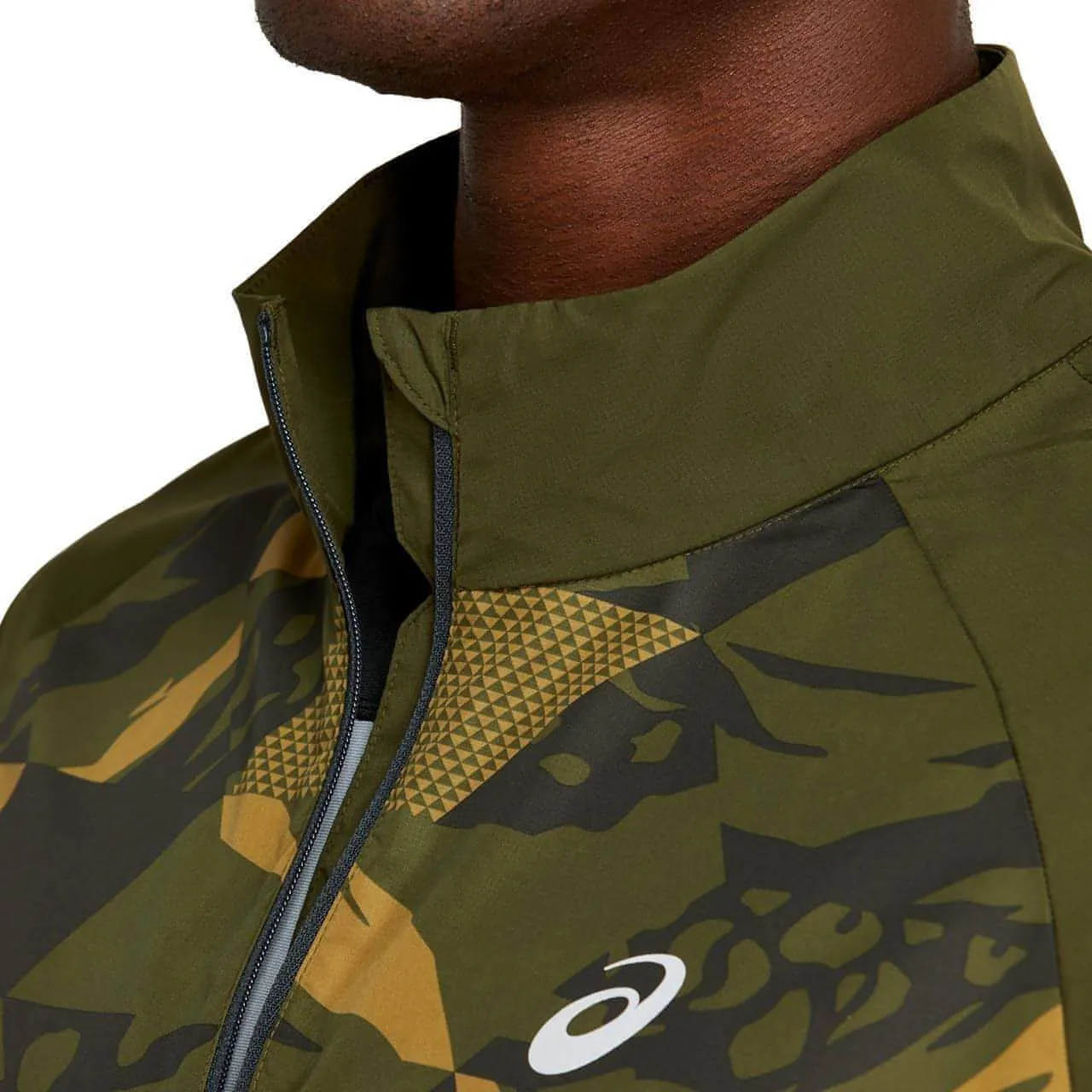 Asics Future Camo Mens Running Jacket - Green