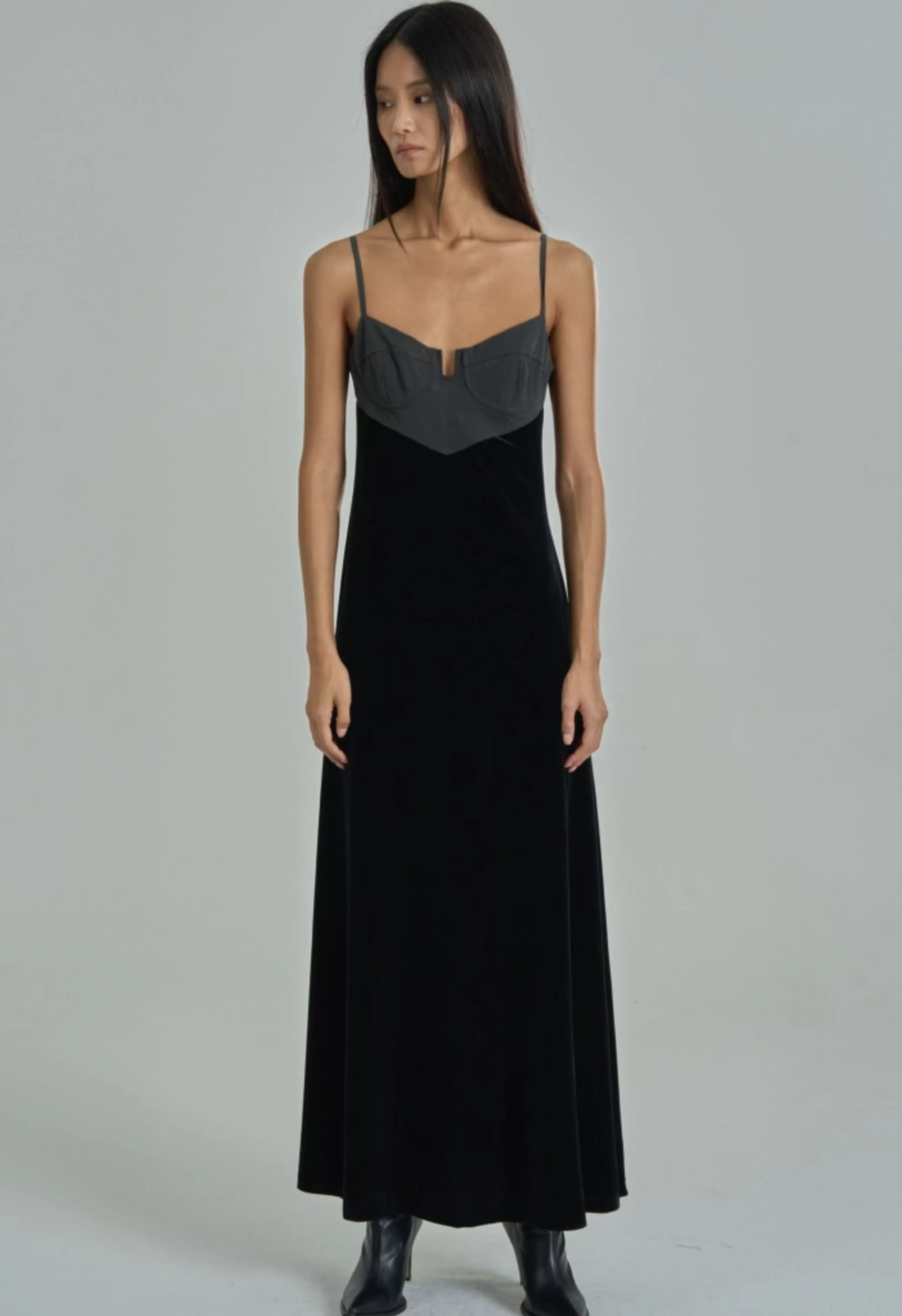 Avant Two-Toned Dress In Onyx