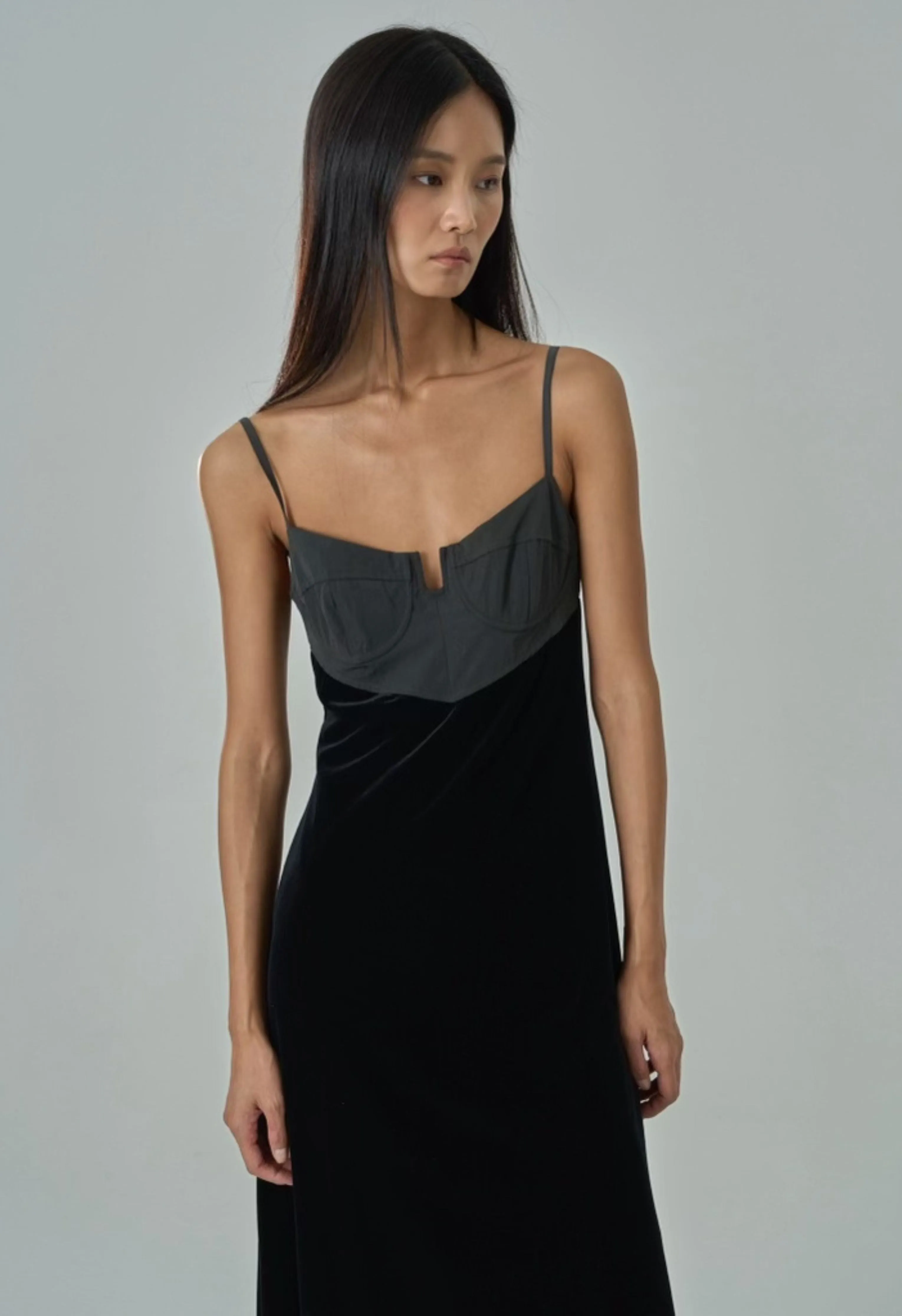 Avant Two-Toned Dress In Onyx