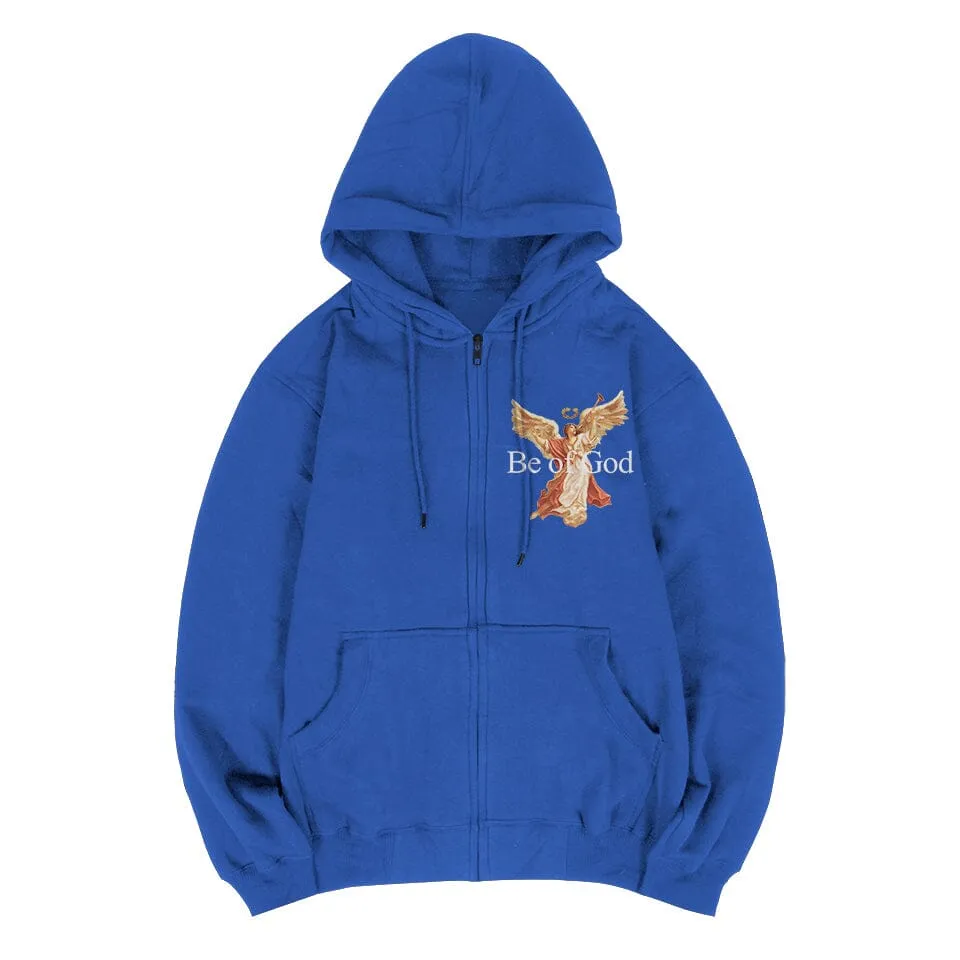 Be of God - Royal Blue Zipper Hoodie Sweatshirt