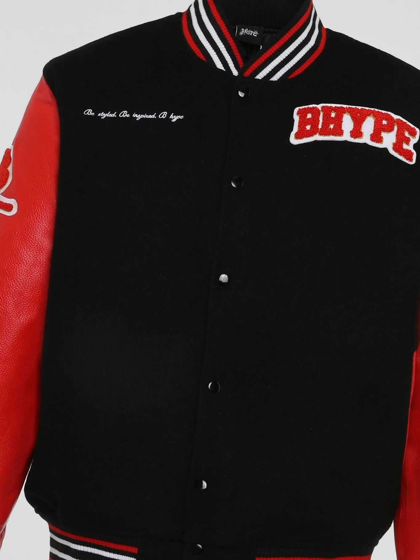 Bhype Society - Bhype Varsity Collection Jacket Black/red