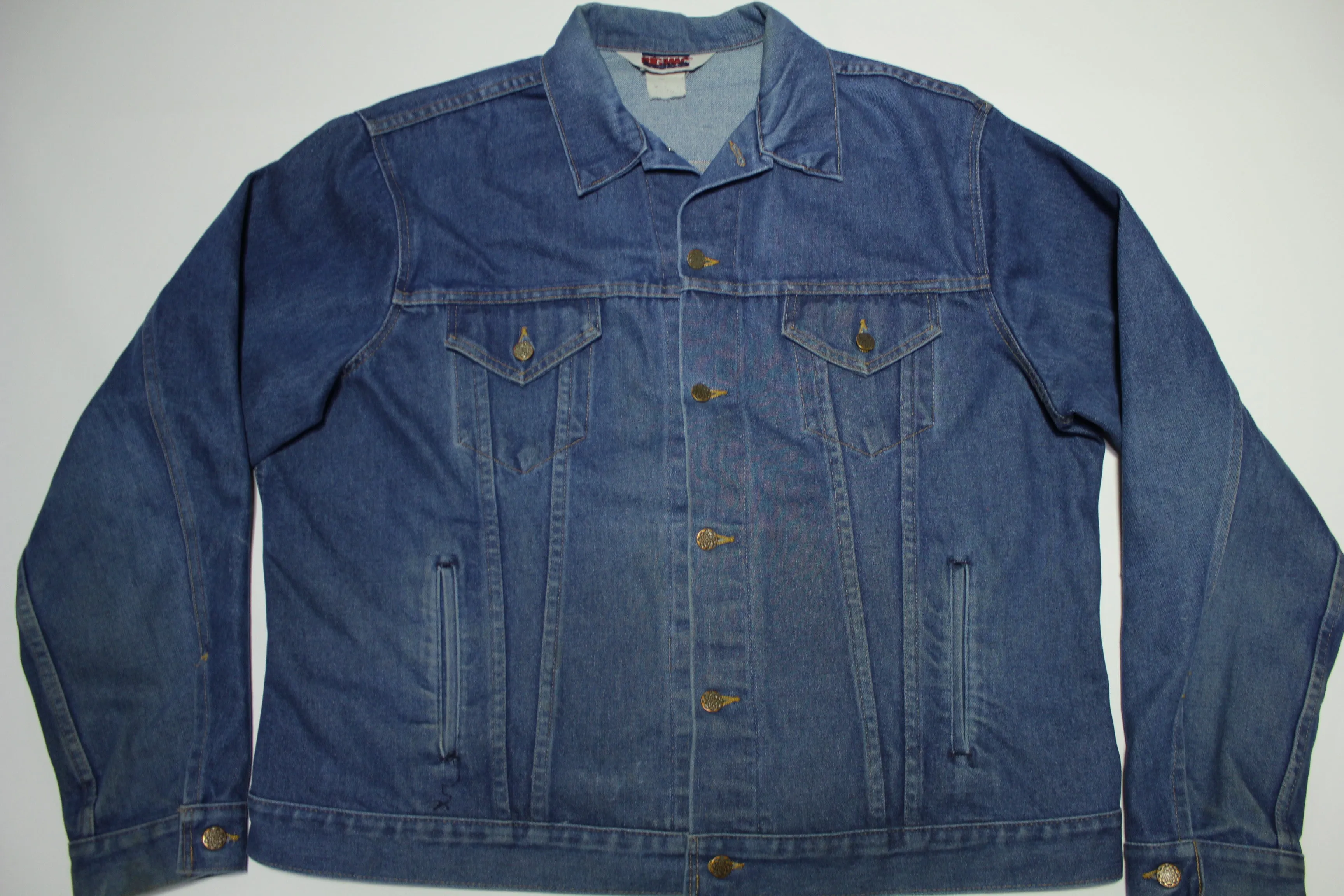 Big Mac Denim 4 Pocket Vintage 80's Trucker Blue Jean Work Jacket