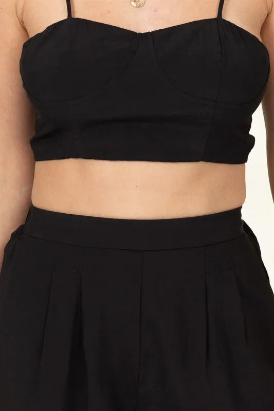 Black Bustier Crop Top