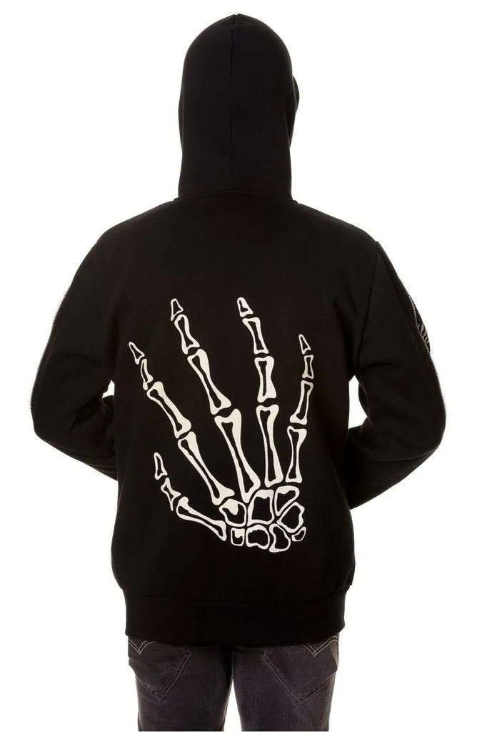 Black Skeleton Hands Hoodie