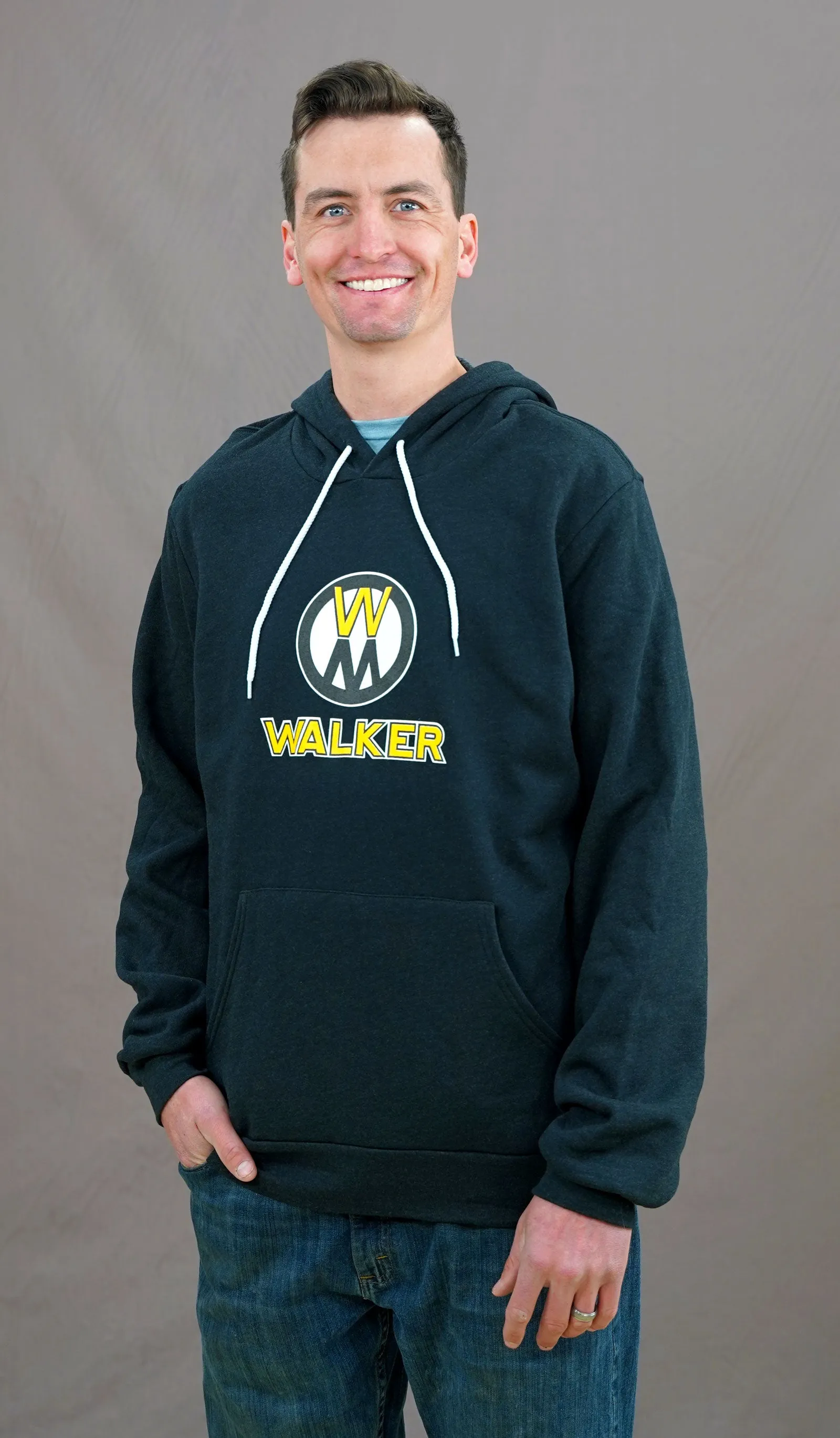 Black Stacked Logo Hoodie