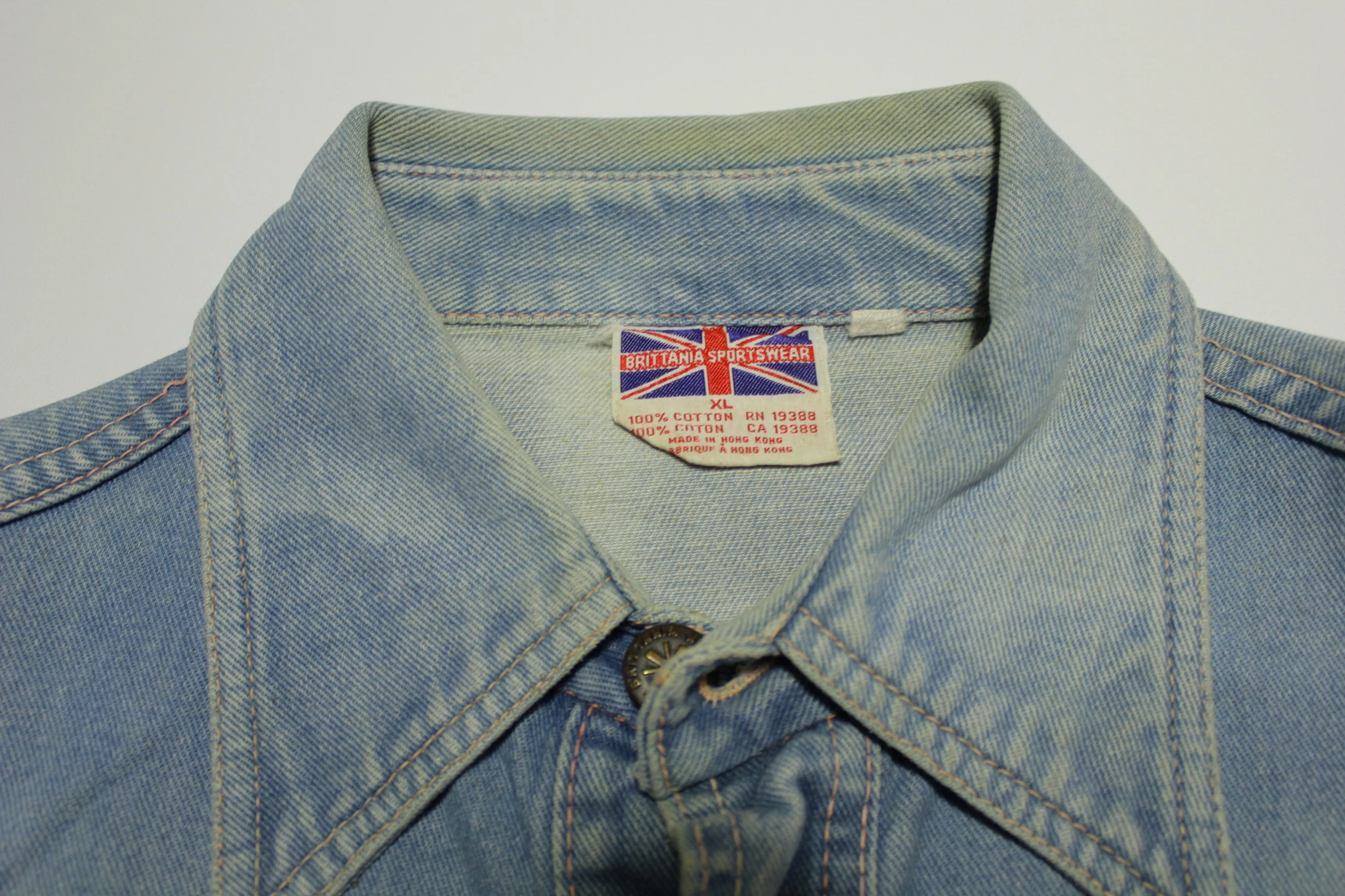 Brittania Sportswear Vintage 70's Disco Buckle Back Chore Denim Jeans Jacket