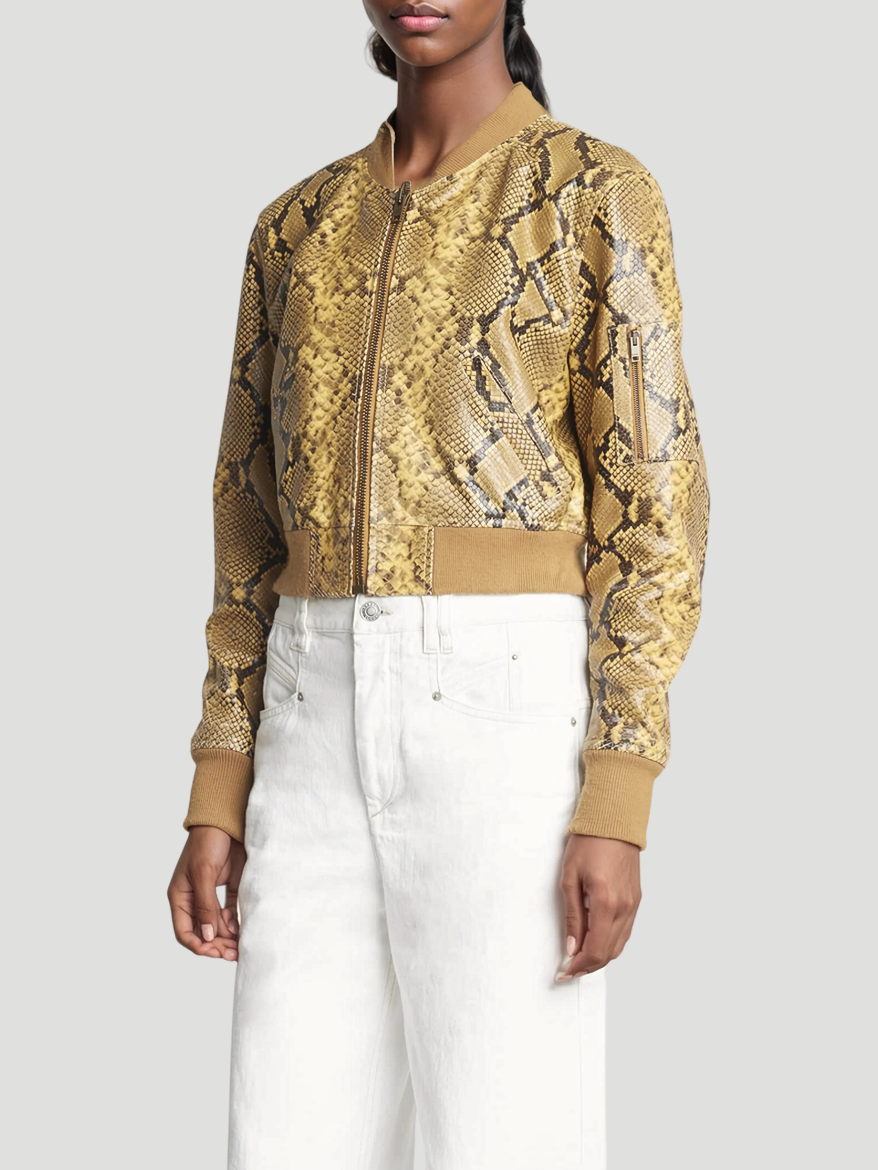 Cerem Animal-Print Bomber Jacket