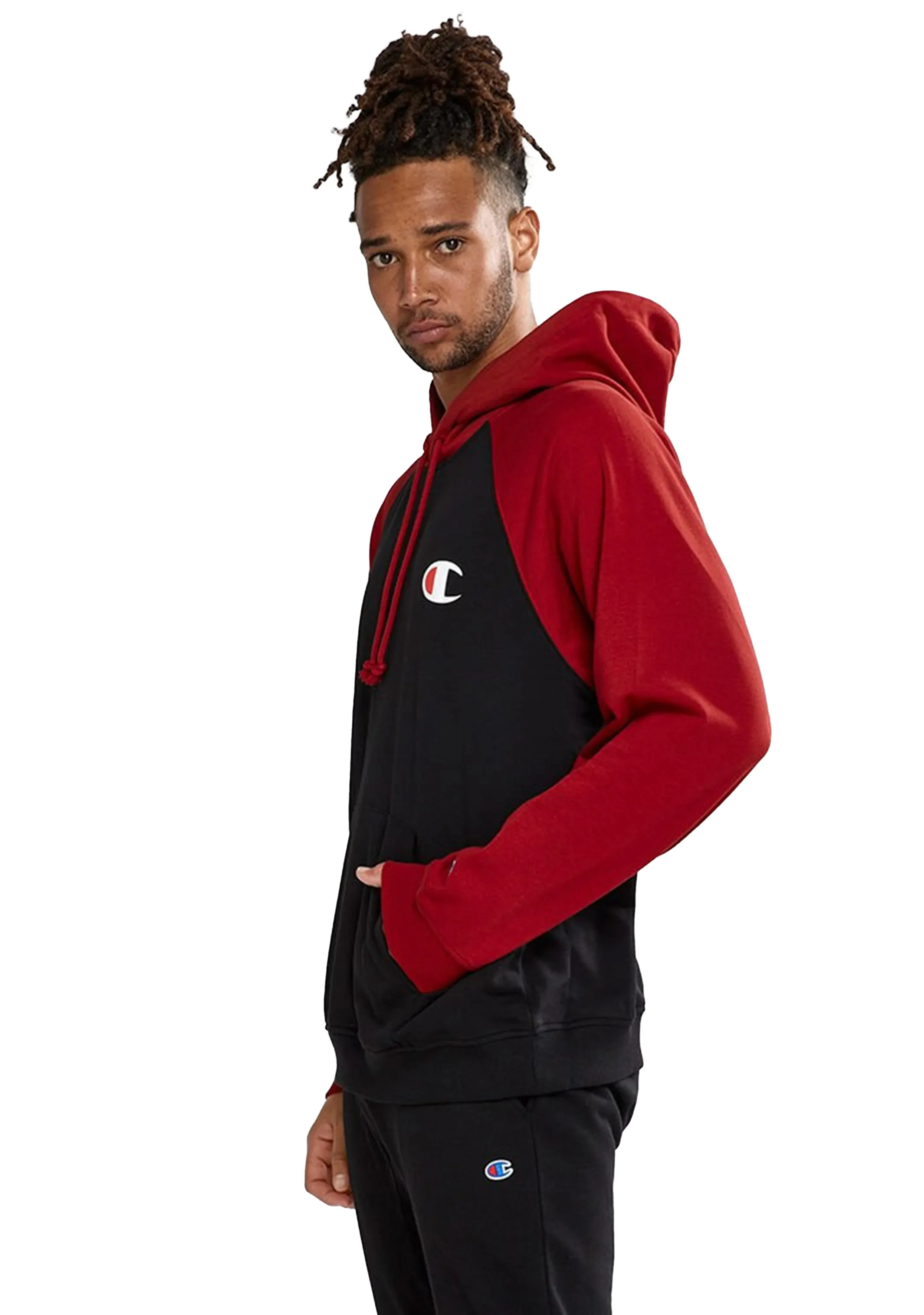 Champion Mens Lightweight Terry Colour Block Hoodie <br> AW44N 27P