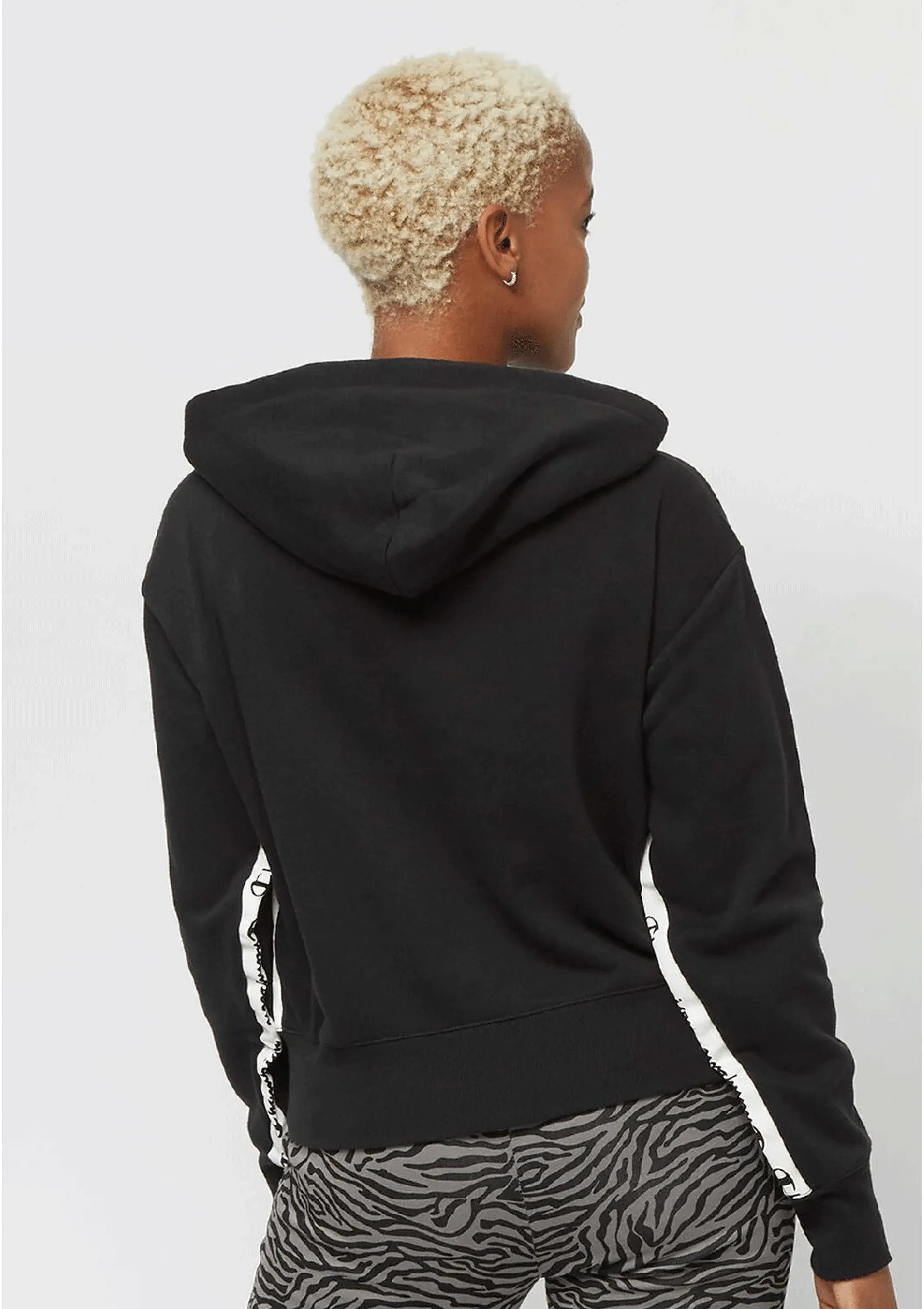 Champion Womens EU Rochester Tape Hoodie <br> CRRXA1 BLK