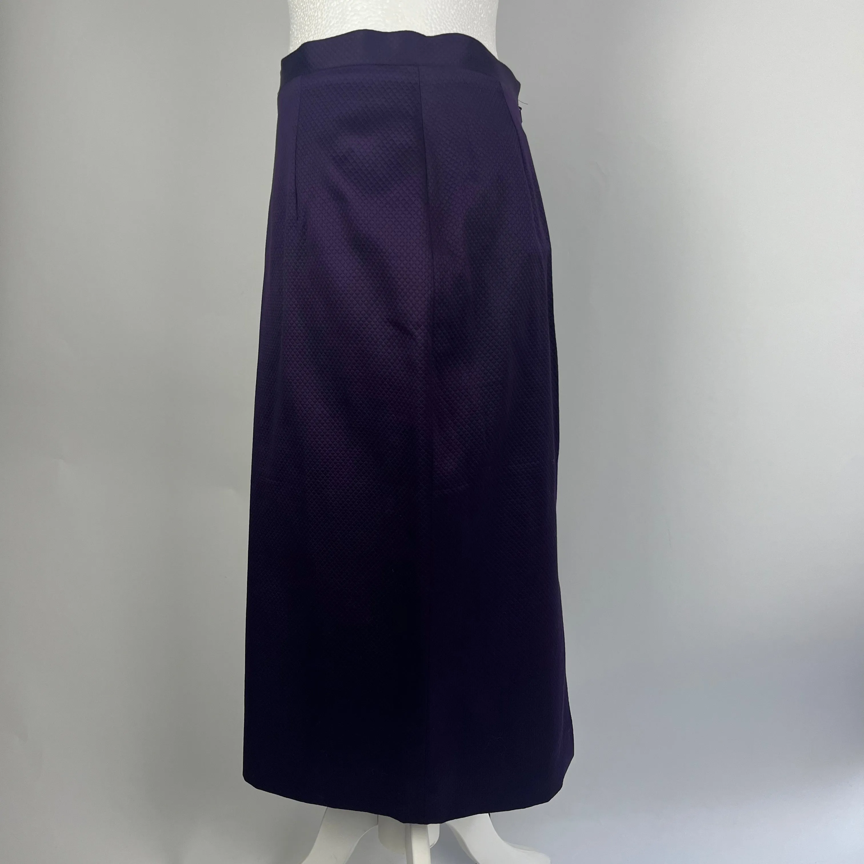 Christian Dior Royal Purple Quilted Straight Skirt L