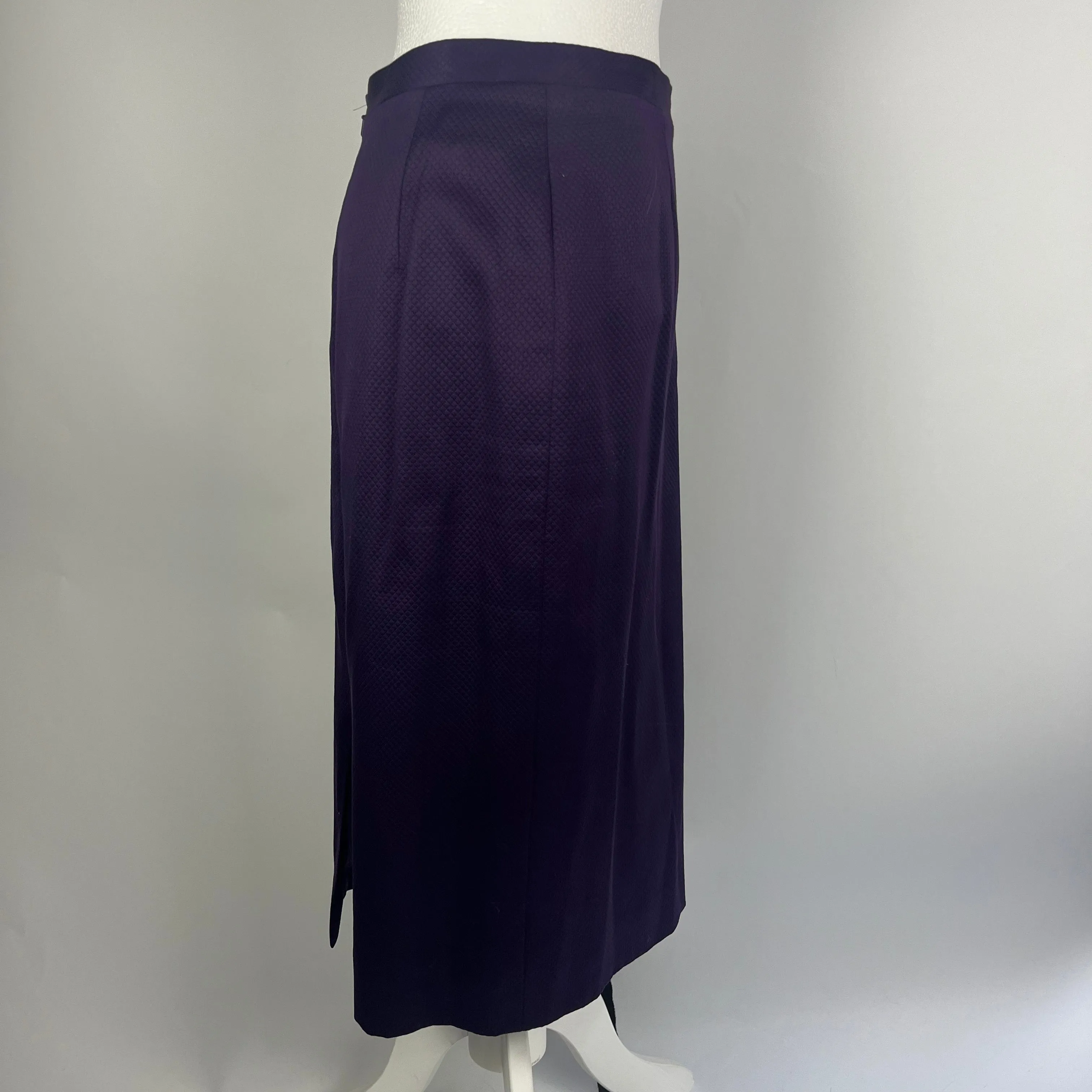 Christian Dior Royal Purple Quilted Straight Skirt L