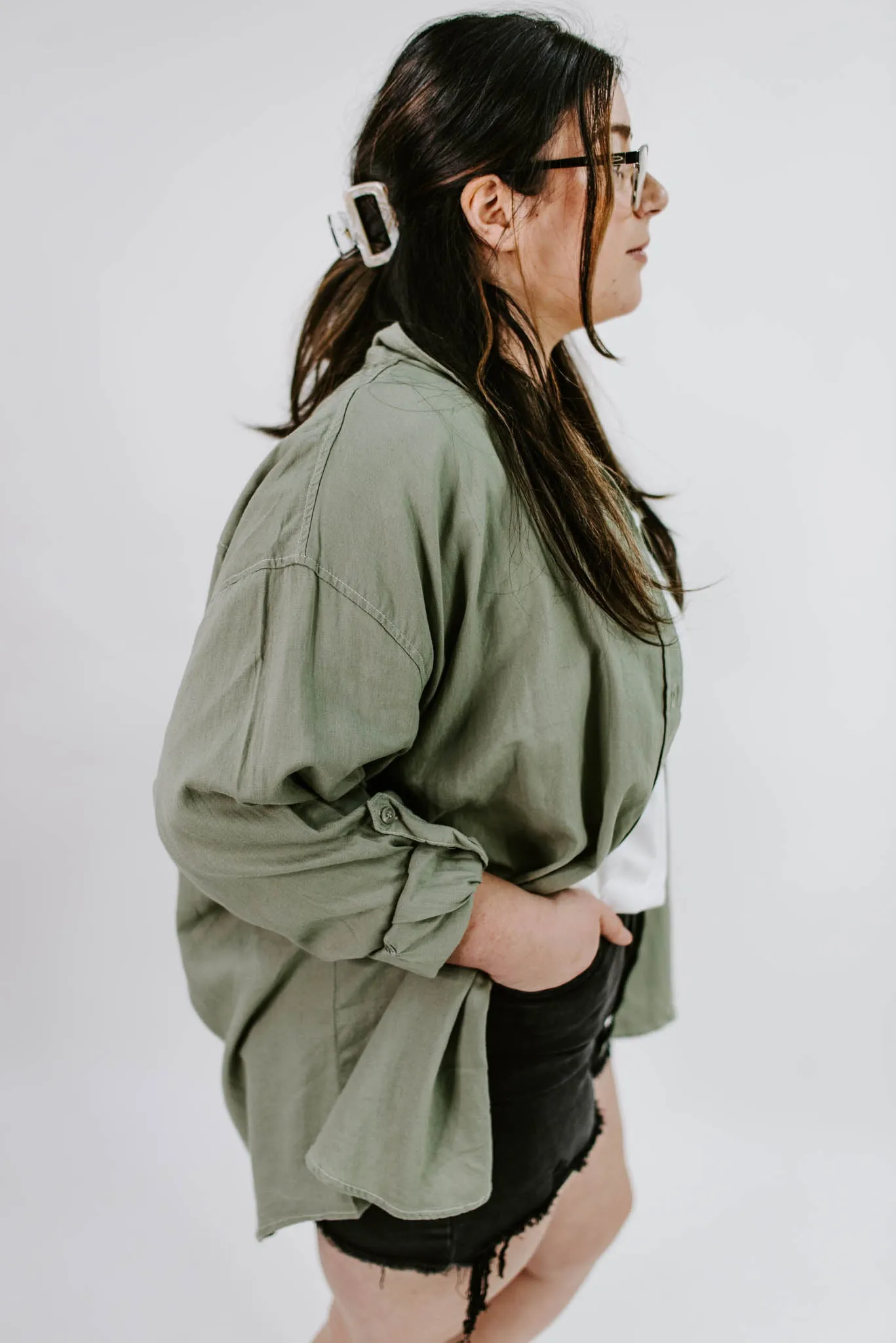 Clara Curvy Button Down Linen Shirt | Risen