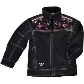 Cowgirl Hardware Girls' Aztec Embroidered Softshell Jacket