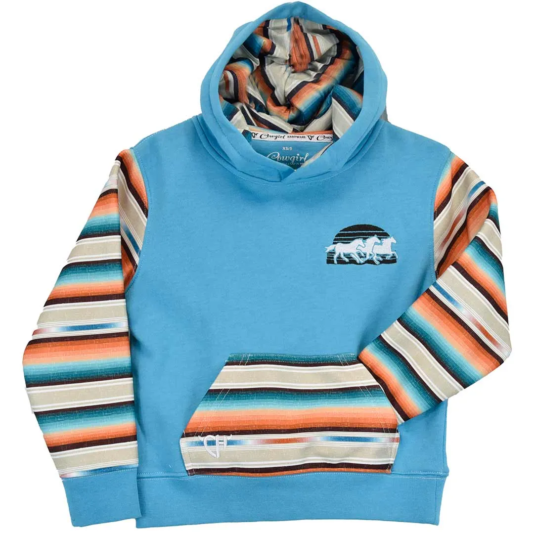 Cowgirl Hardware Girls' Serape Sleeve Hoodie