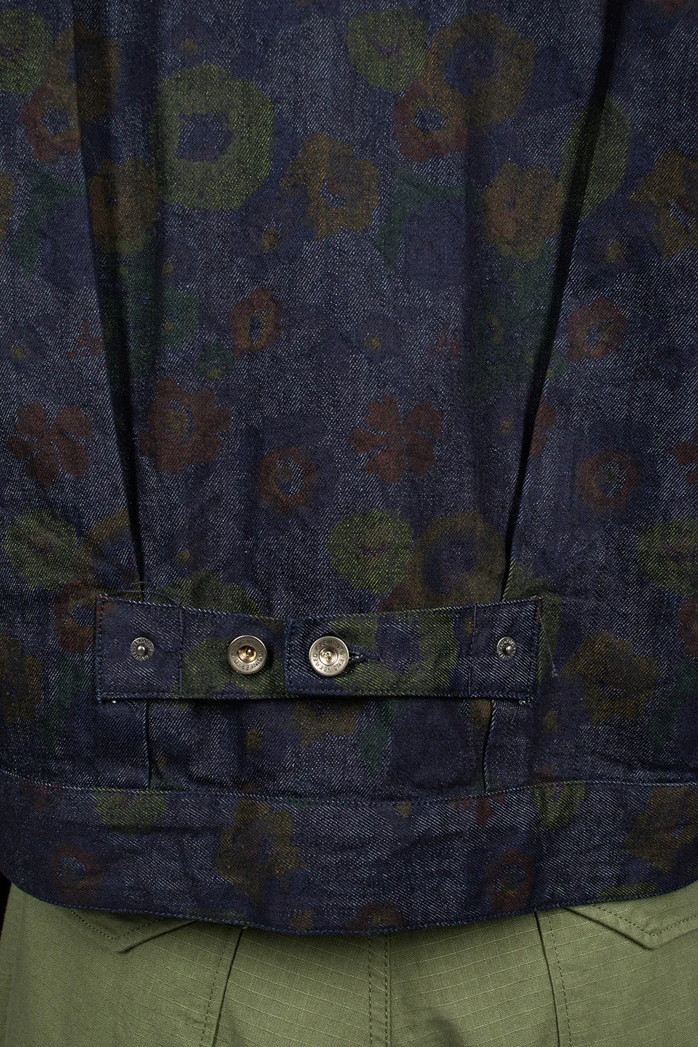 Denim Trucker Jacket Indigo Floral