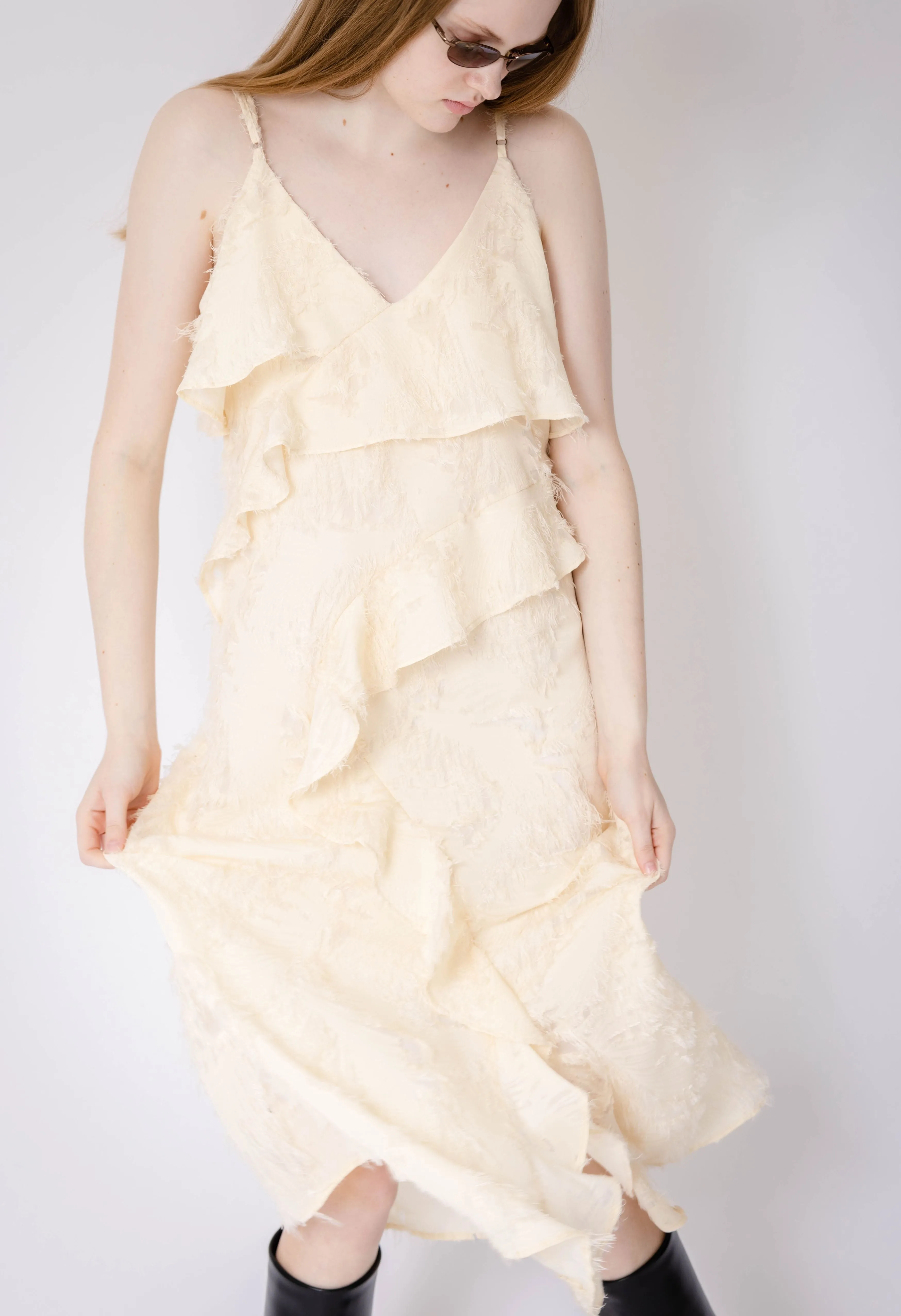 Elvina Dress in Pale Yellow