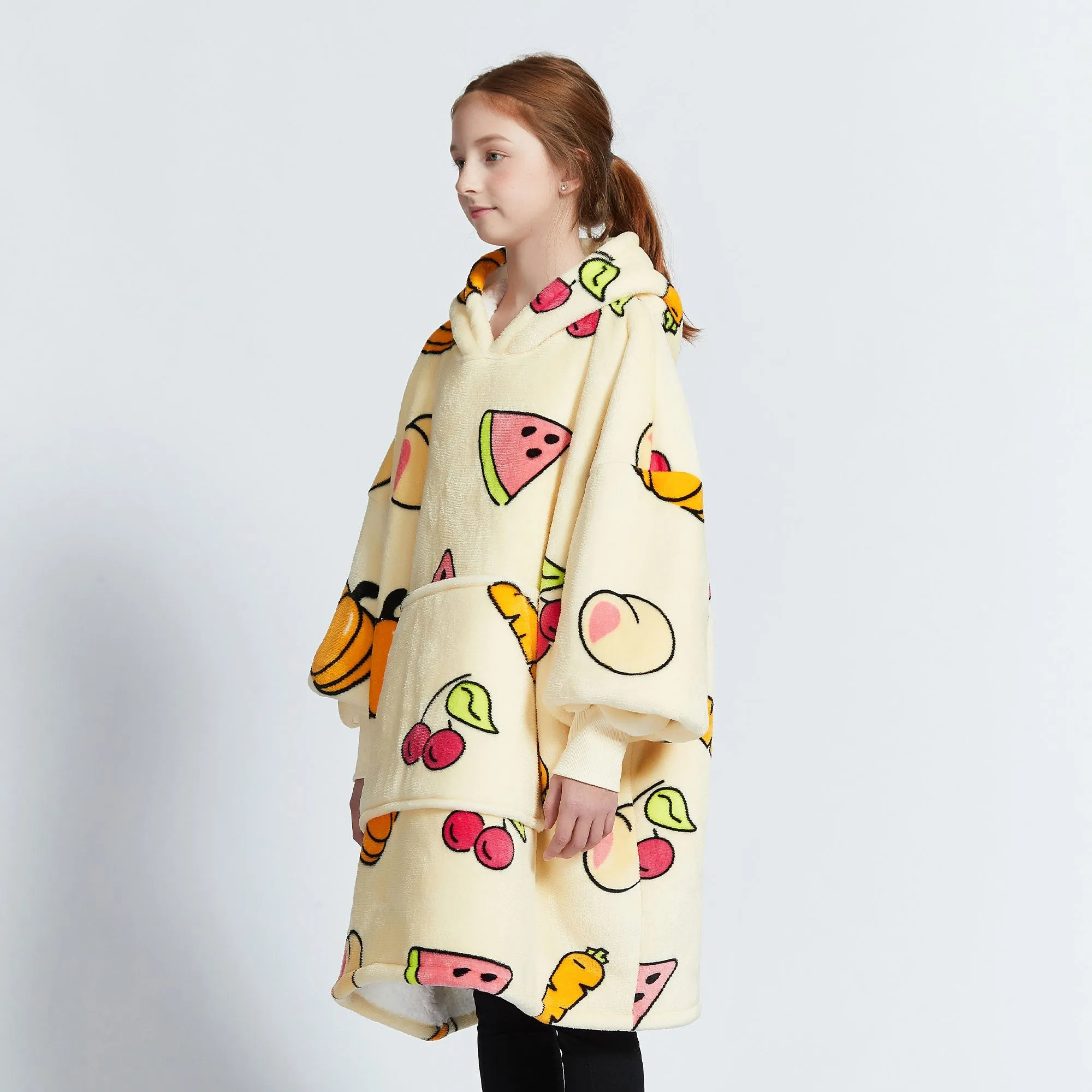 Fruits Cream Kids Hoodie Blanket