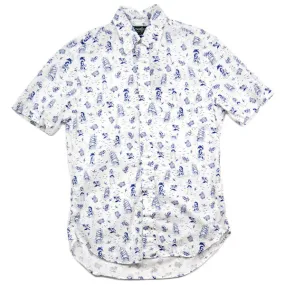 Gitman Vintage - "Good Luck" Short-Sleeve Shirt - White