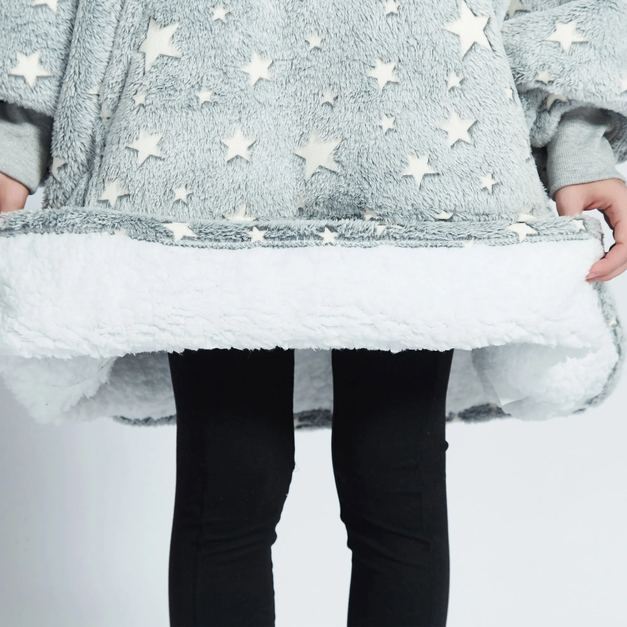 Glow In The Dark Stars Kids Hoodie Blanket