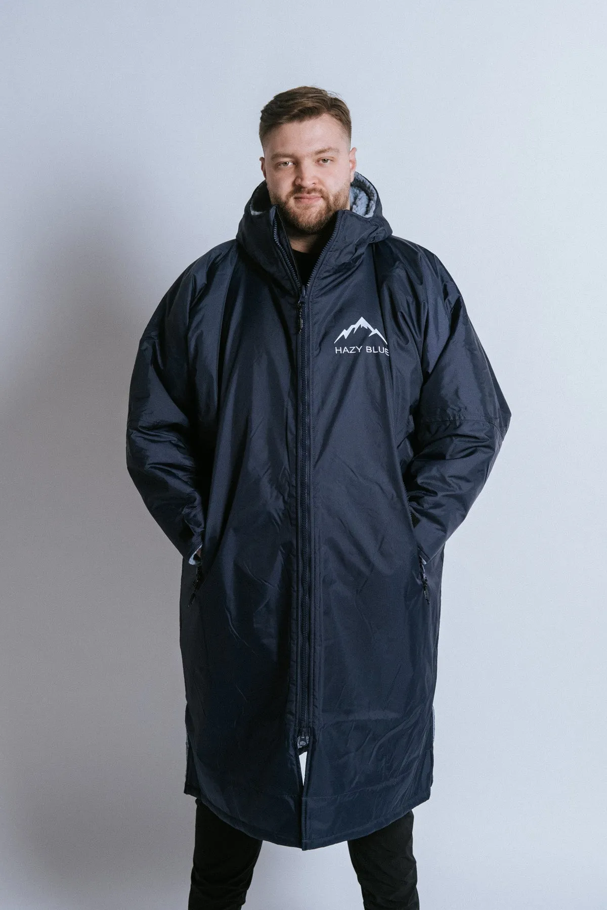 Hazy Blue Waterproof Adults All Weather Changing Robe - Newquay