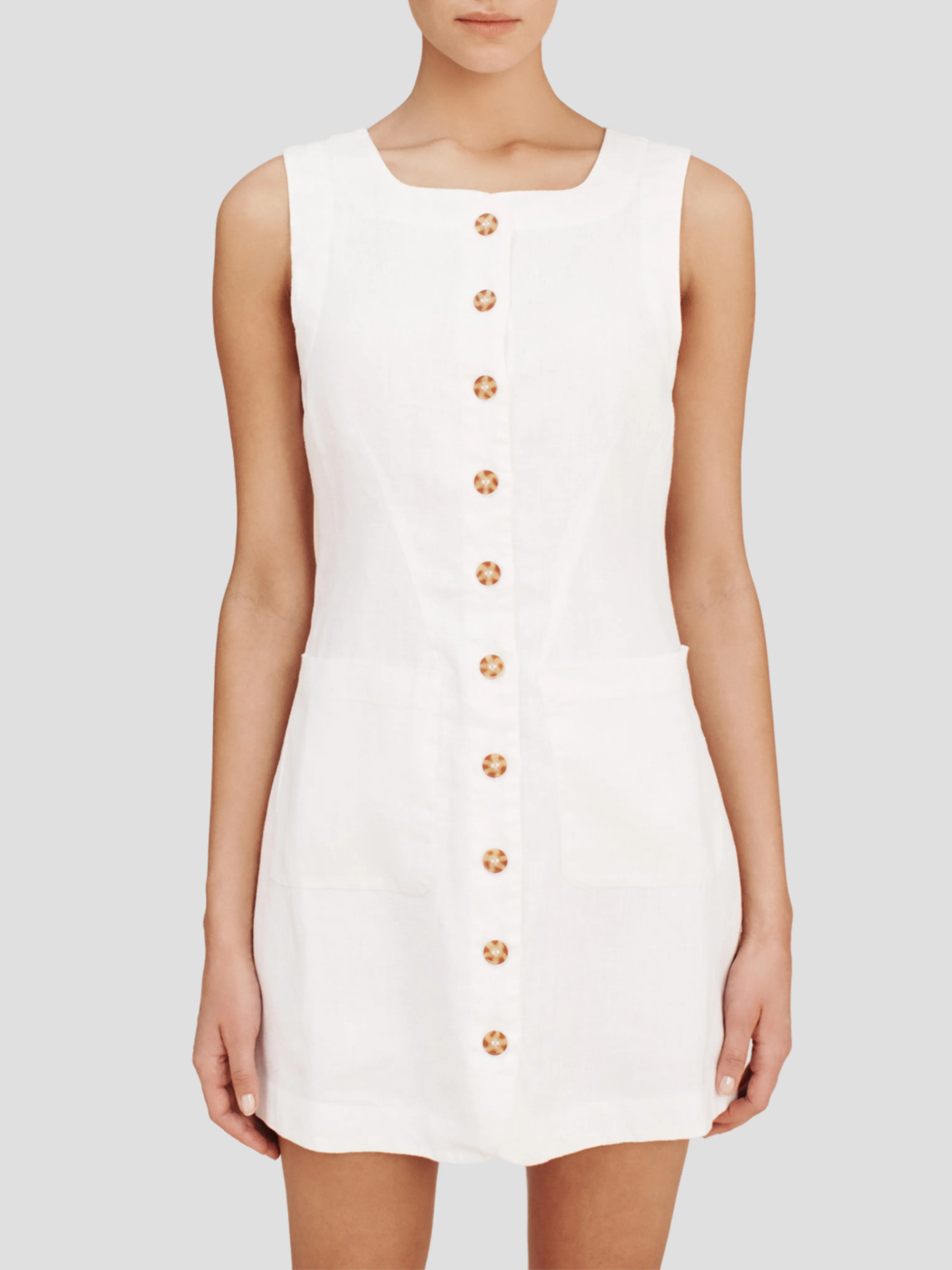 Ivory Emma Button-Down Mini Dress