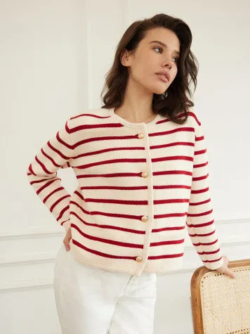 Kk Clothing Knitted Striped Jacket