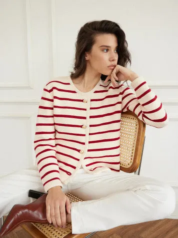 Kk Clothing Knitted Striped Jacket