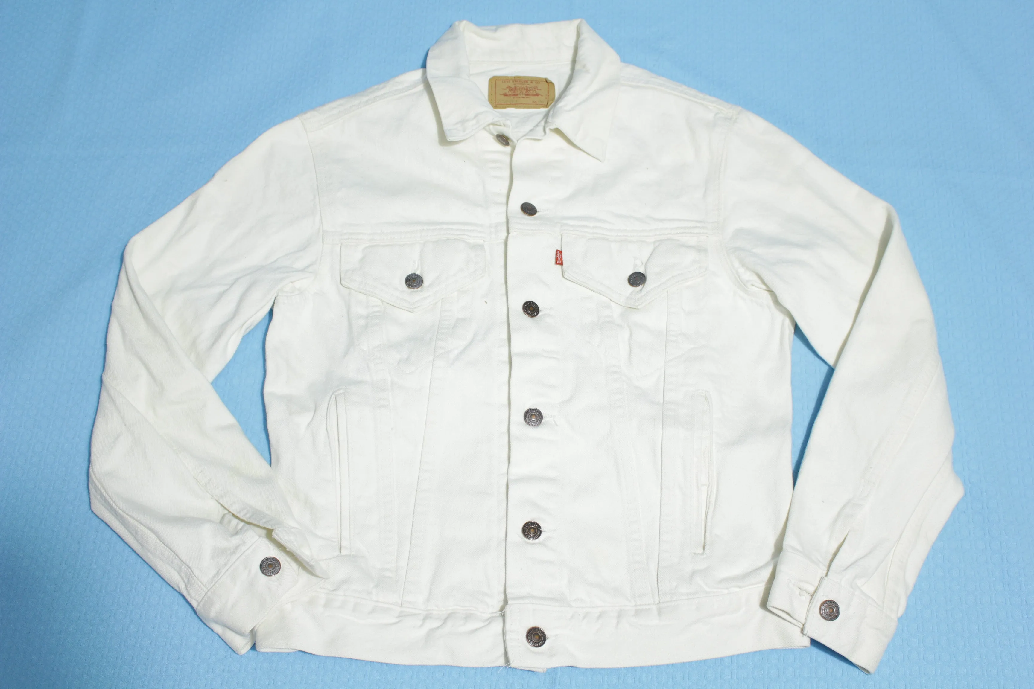 Levis 70506-0251 WPL 423 Vintage 80's Made in USA Cocaine White Denim Jean Jacket