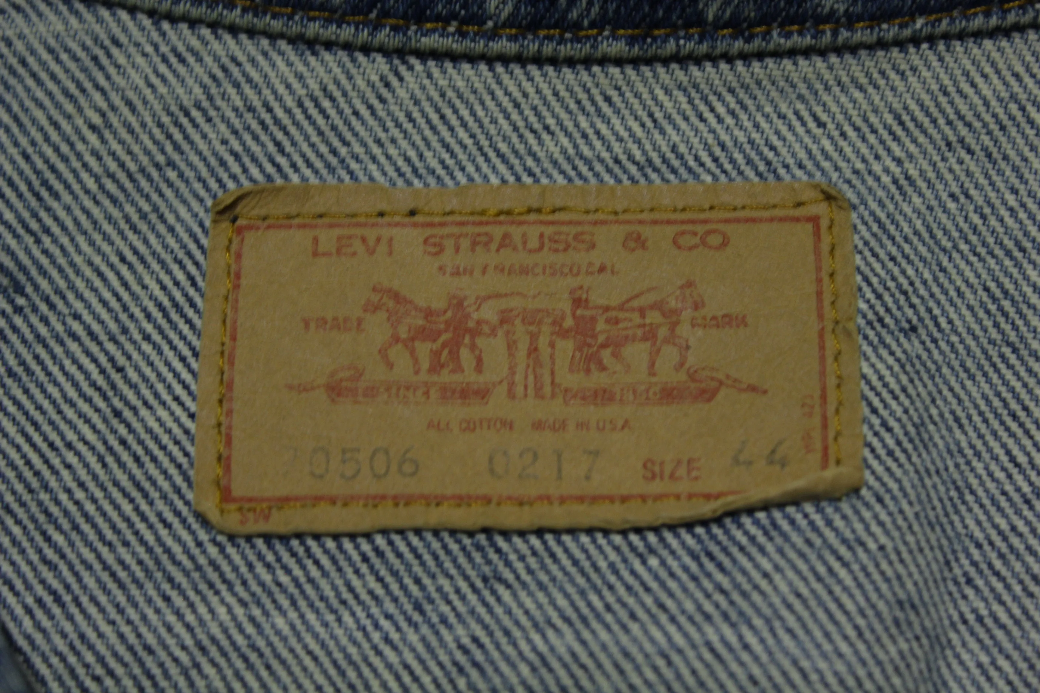 Levis 80's Vintage 70507-0217 Denim Blue Jean Trucker Jacket