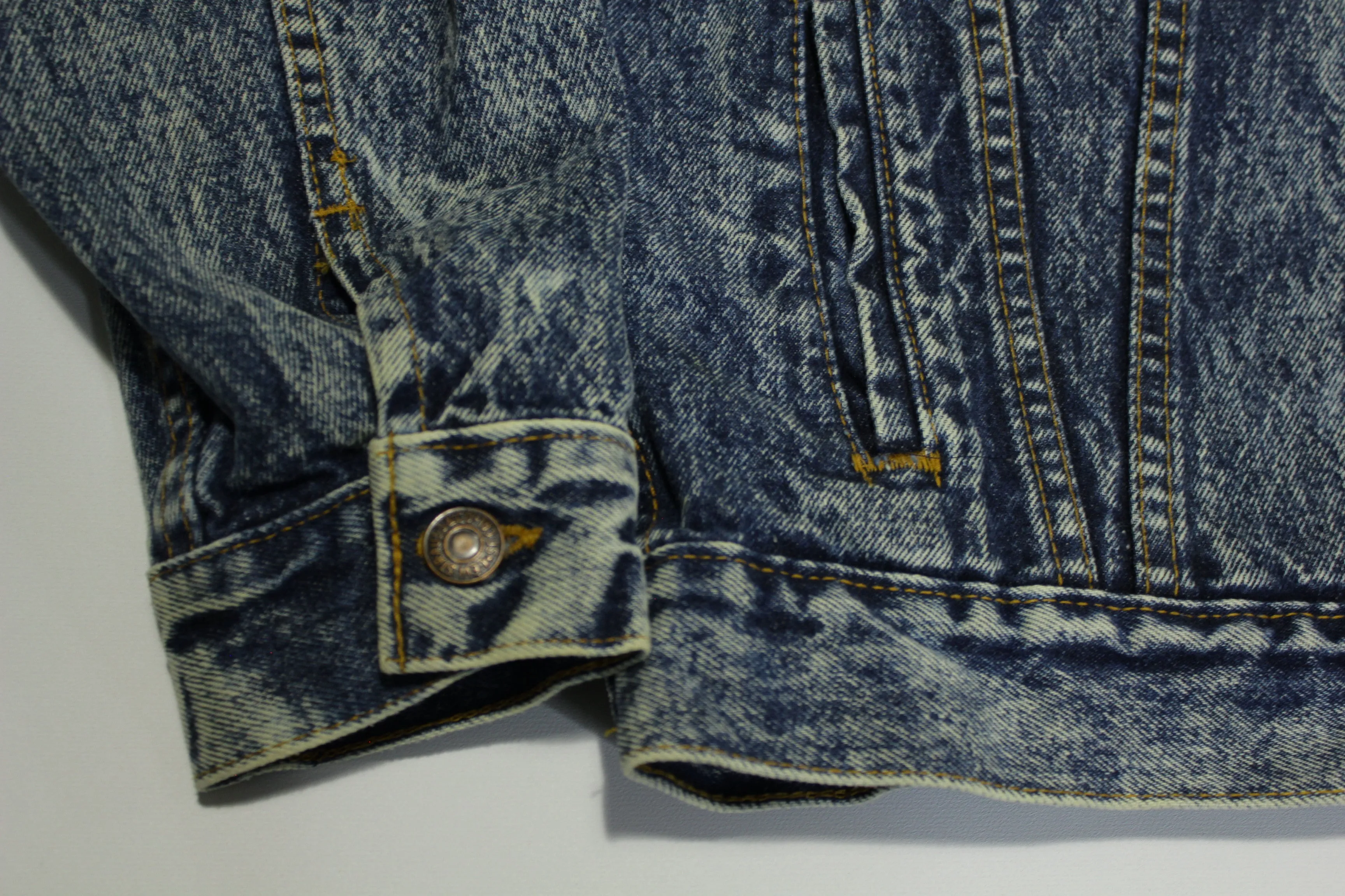 Levis Vintage 80's Stone Washed Denim 4 Pocket Jean Jacket