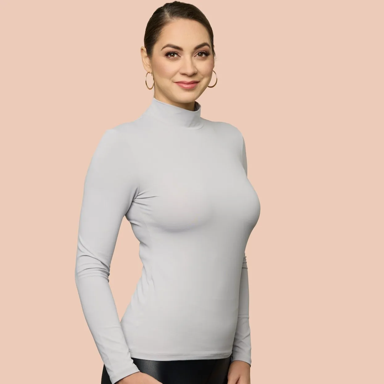 Mock Neck Long Sleeve Layering Top