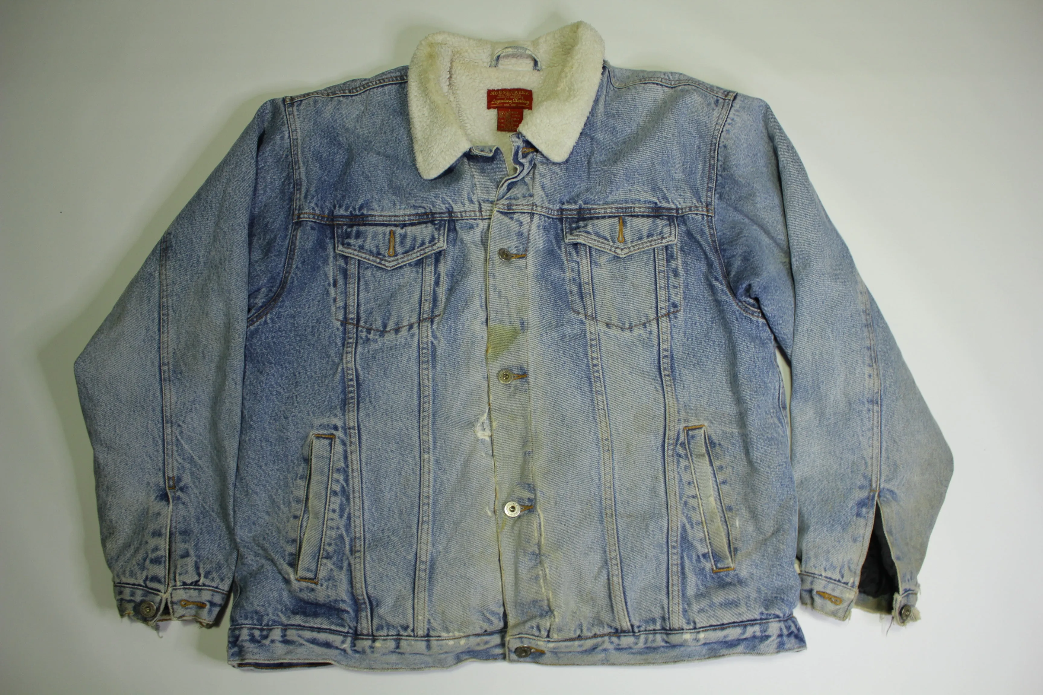 Moose Creek Vintage 90's Sherpa Lined Denim Trucker Jean Jacket