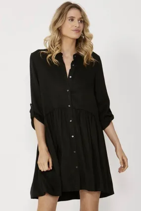 Myra Black LS Shirt Mini Dress