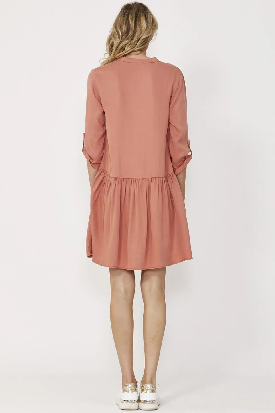 Myra Brick LS Shirt Mini Dress