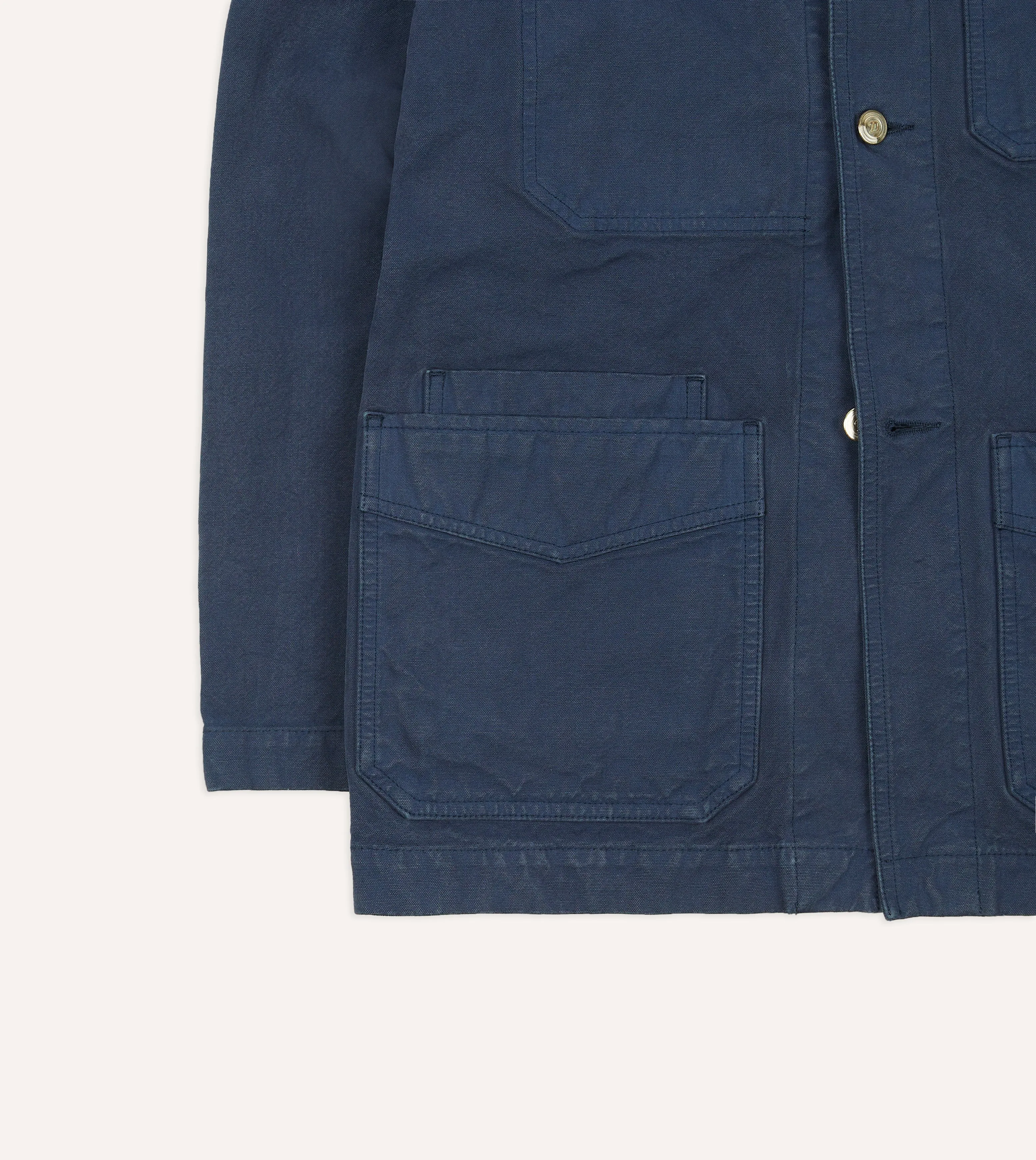 Navy Cotton Duck Canvas Five-Pocket Chore Jacket