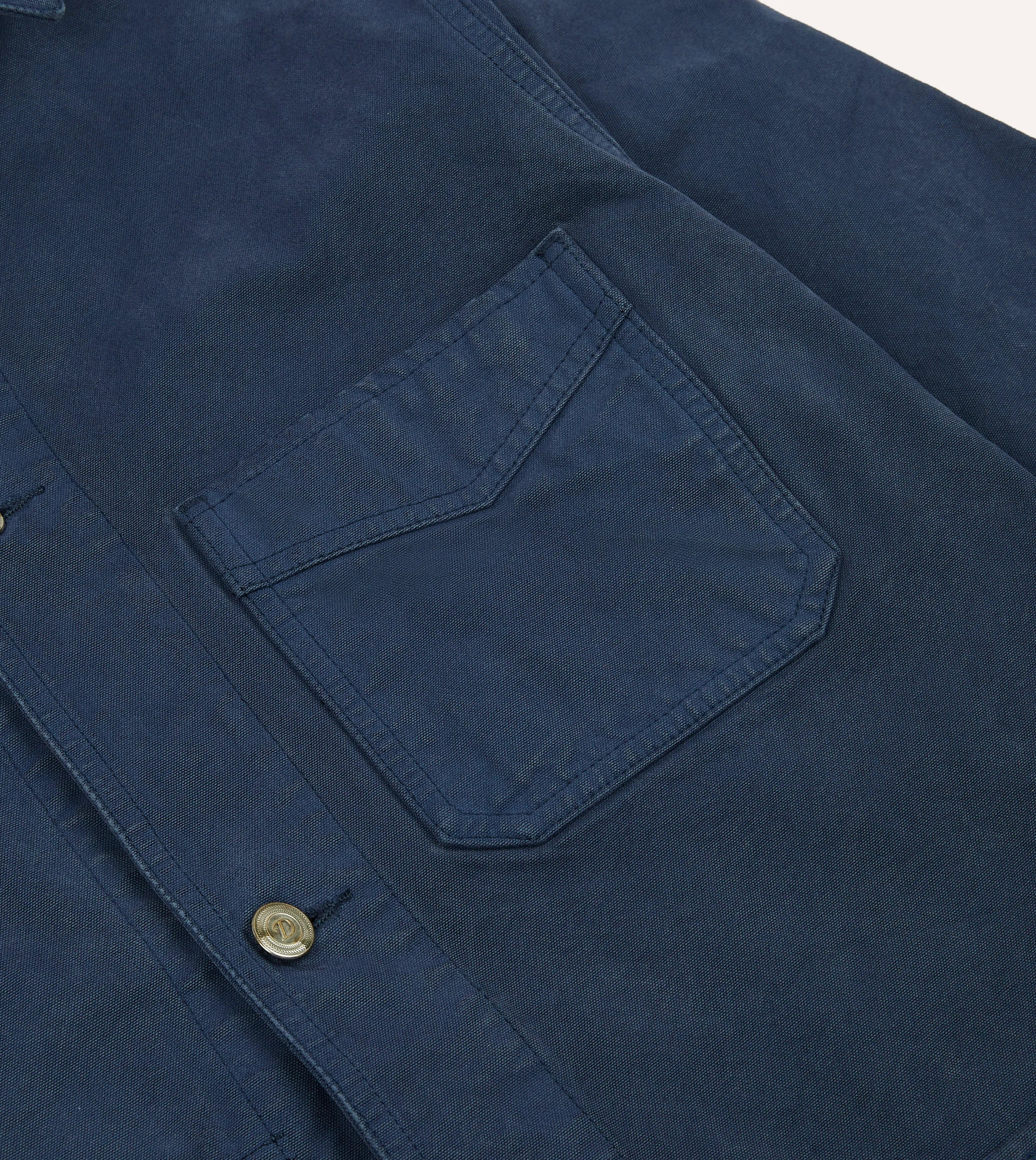 Navy Cotton Duck Canvas Five-Pocket Chore Jacket