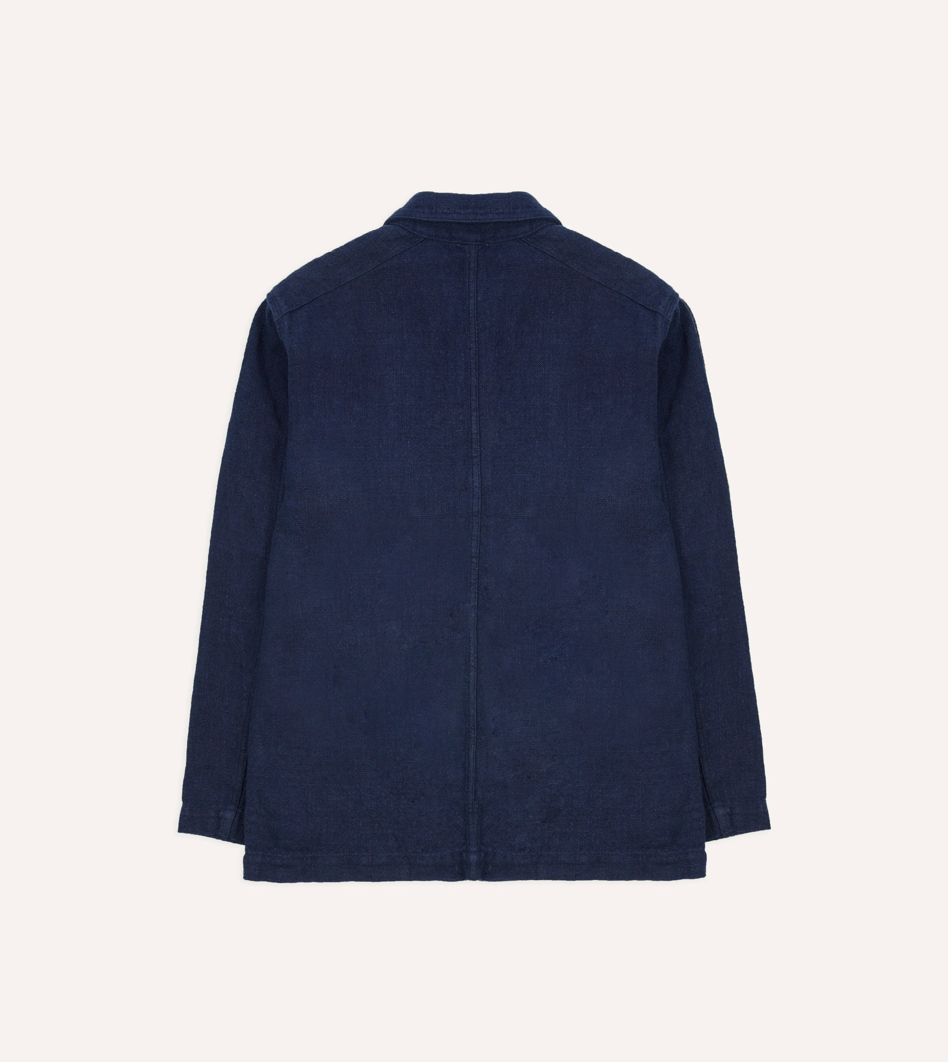 Navy Linen Five-Pocket Chore Jacket