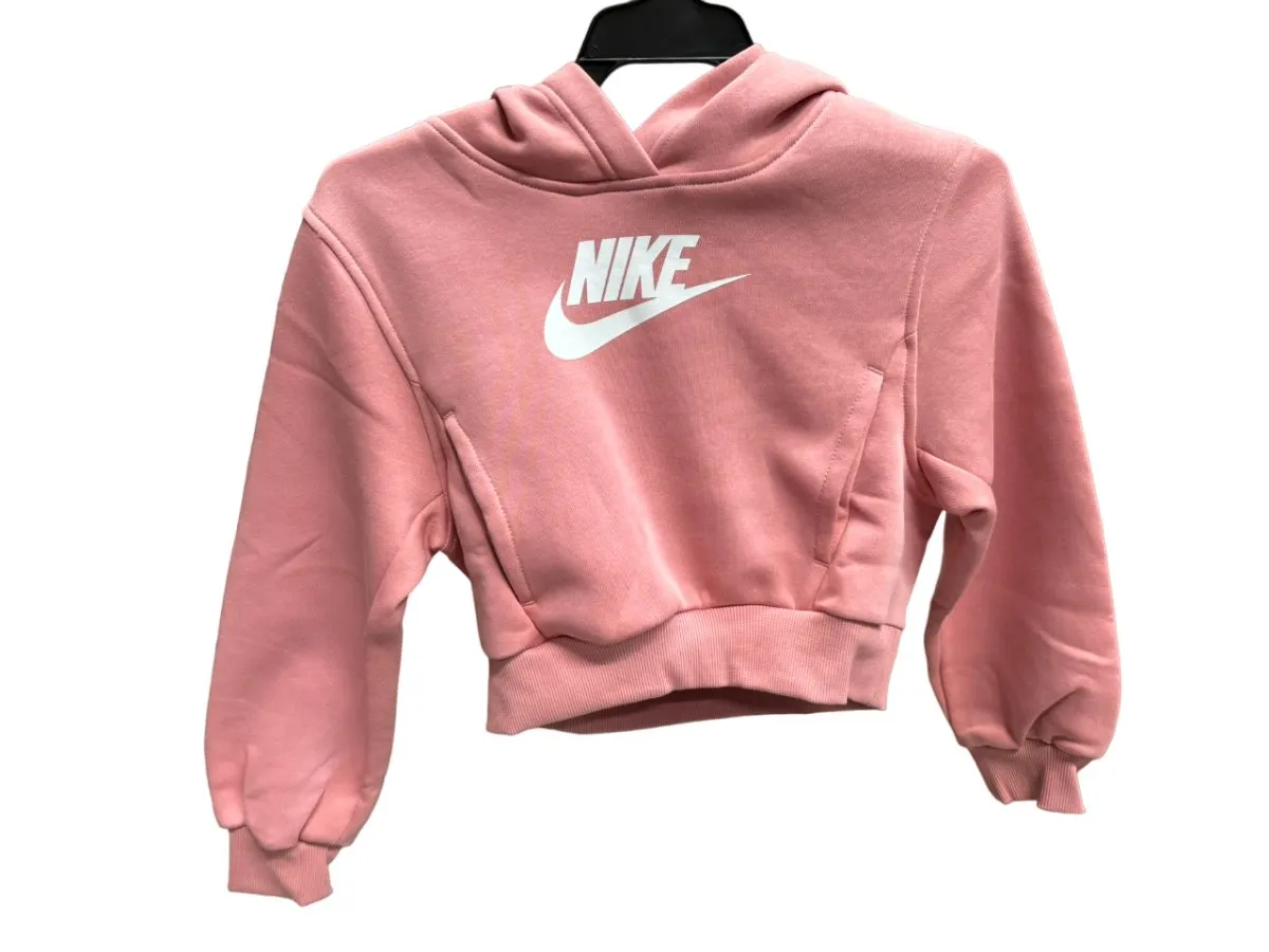 NIKE Junior Sportswear Club Pink Cropped Hoodie for Girls - Stylish Athletic Wear