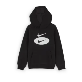 Sure! Here’s an optimized title for the e-commerce product:

NIKE Kids Junior Swoosh Black Pullover Hoodie - Stylish & Comfortable Youth Sweatshirt

This title includes modifiers to enhance searchability and appeal to potential buyers.