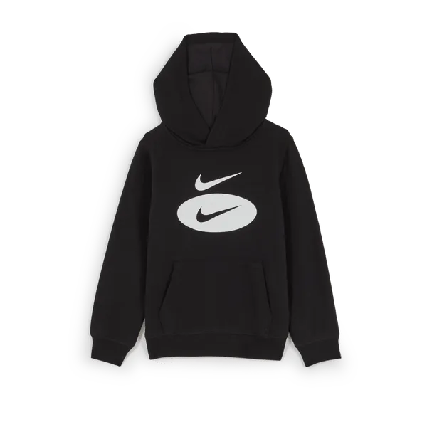 Sure! Here’s an optimized title for the e-commerce product:

NIKE Kids Junior Swoosh Black Pullover Hoodie - Stylish & Comfortable Youth Sweatshirt

This title includes modifiers to enhance searchability and appeal to potential buyers.